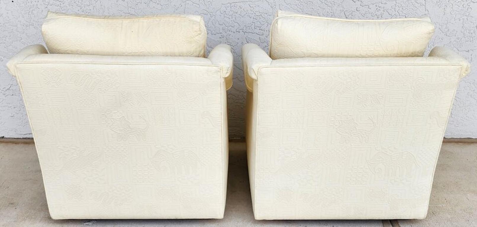 Late 20th Century EJ Victor Style Lounge Chairs Pair For Sale
