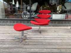 EJ5 Corona Chair and Ottoman by Poul Volther