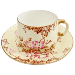 Tasse à thé EJD Bodley avec fleurs japonaises roses:: Mouvement esthétique:: vers 1885