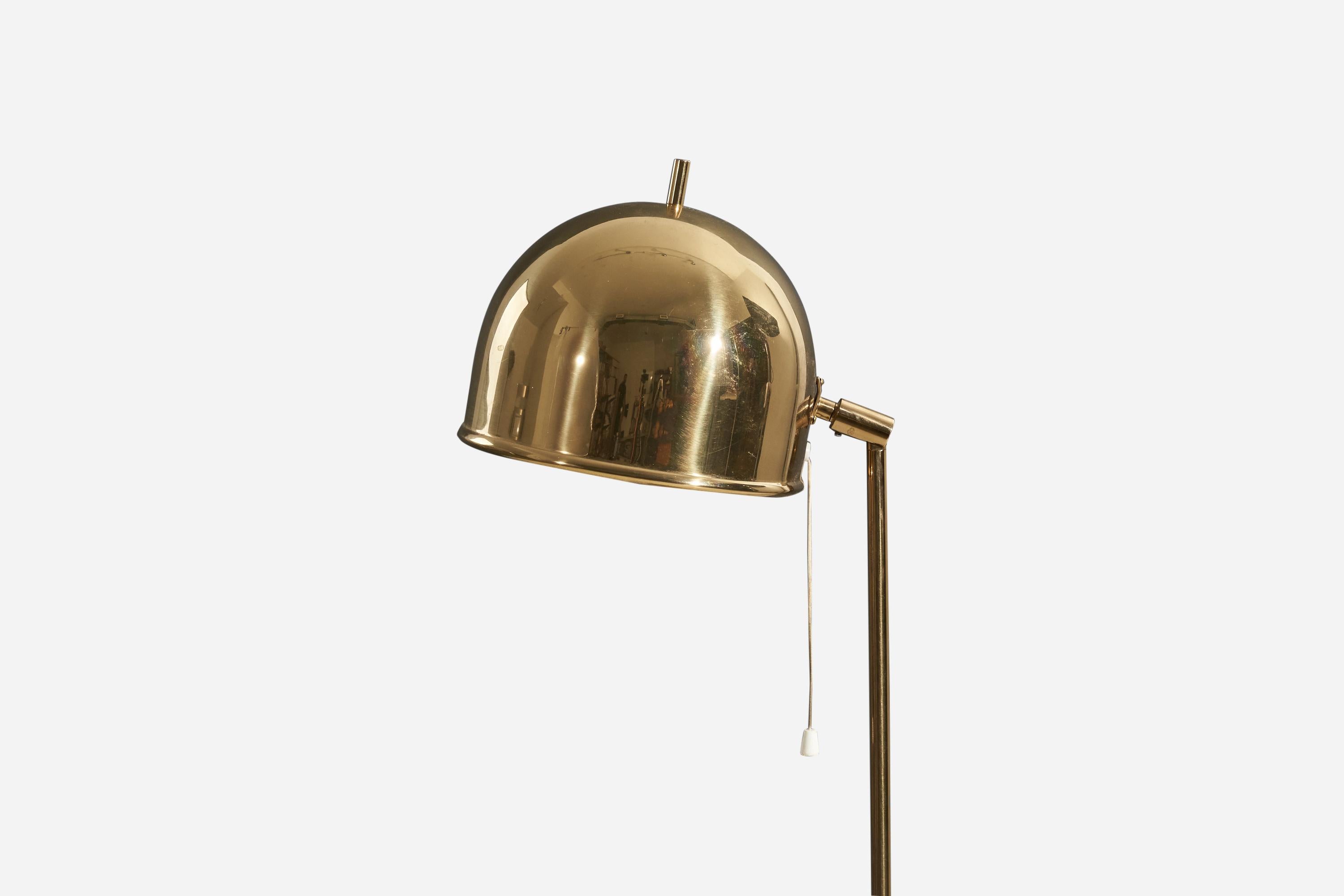 Mid-Century Modern Eje Ahlgren, Adjustable Floor Lamp, Brass, Bergboms, Sweden, 1960s