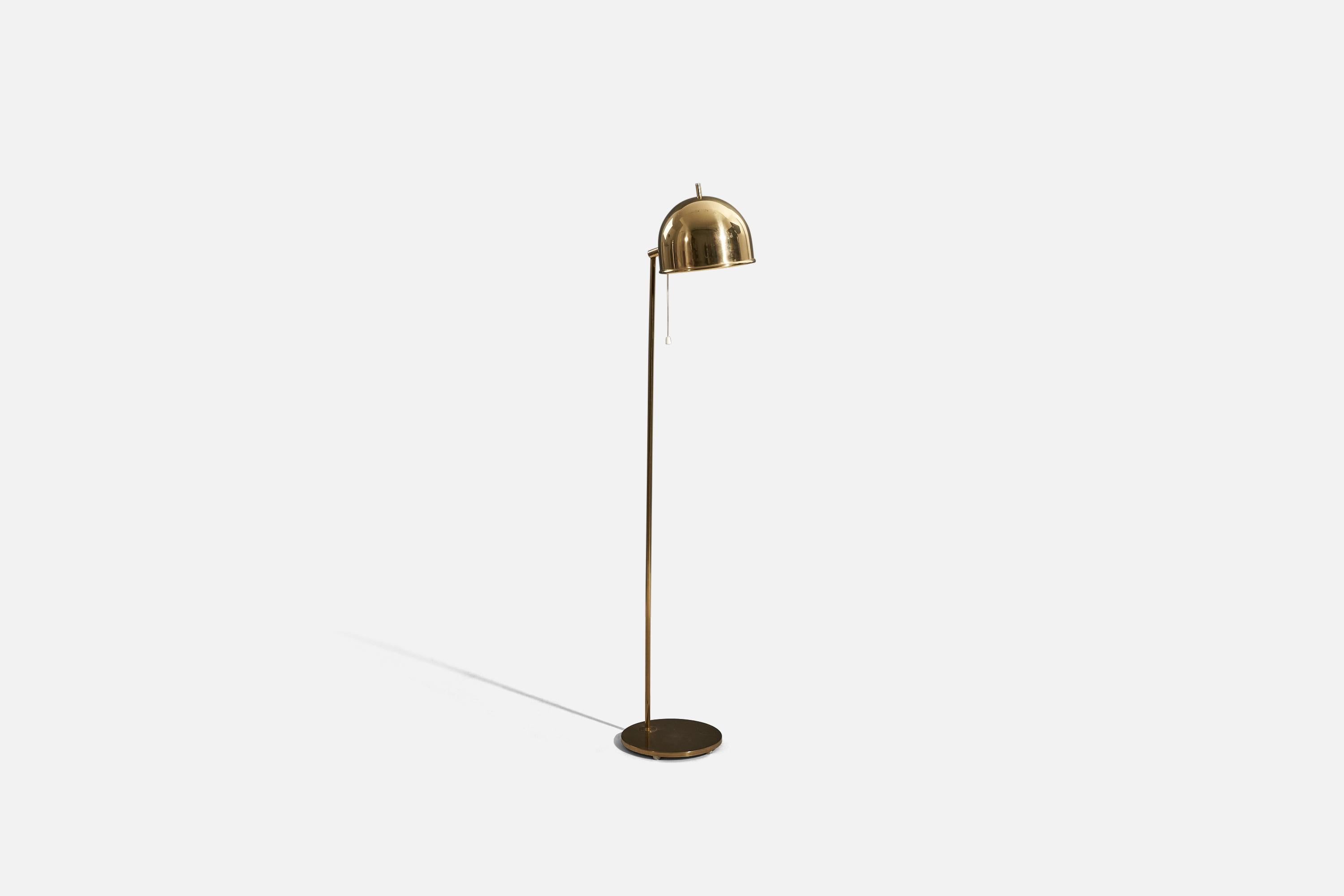 Swedish Eje Ahlgren, Adjustable Floor Lamp, Brass, Bergboms, Sweden, 1960s