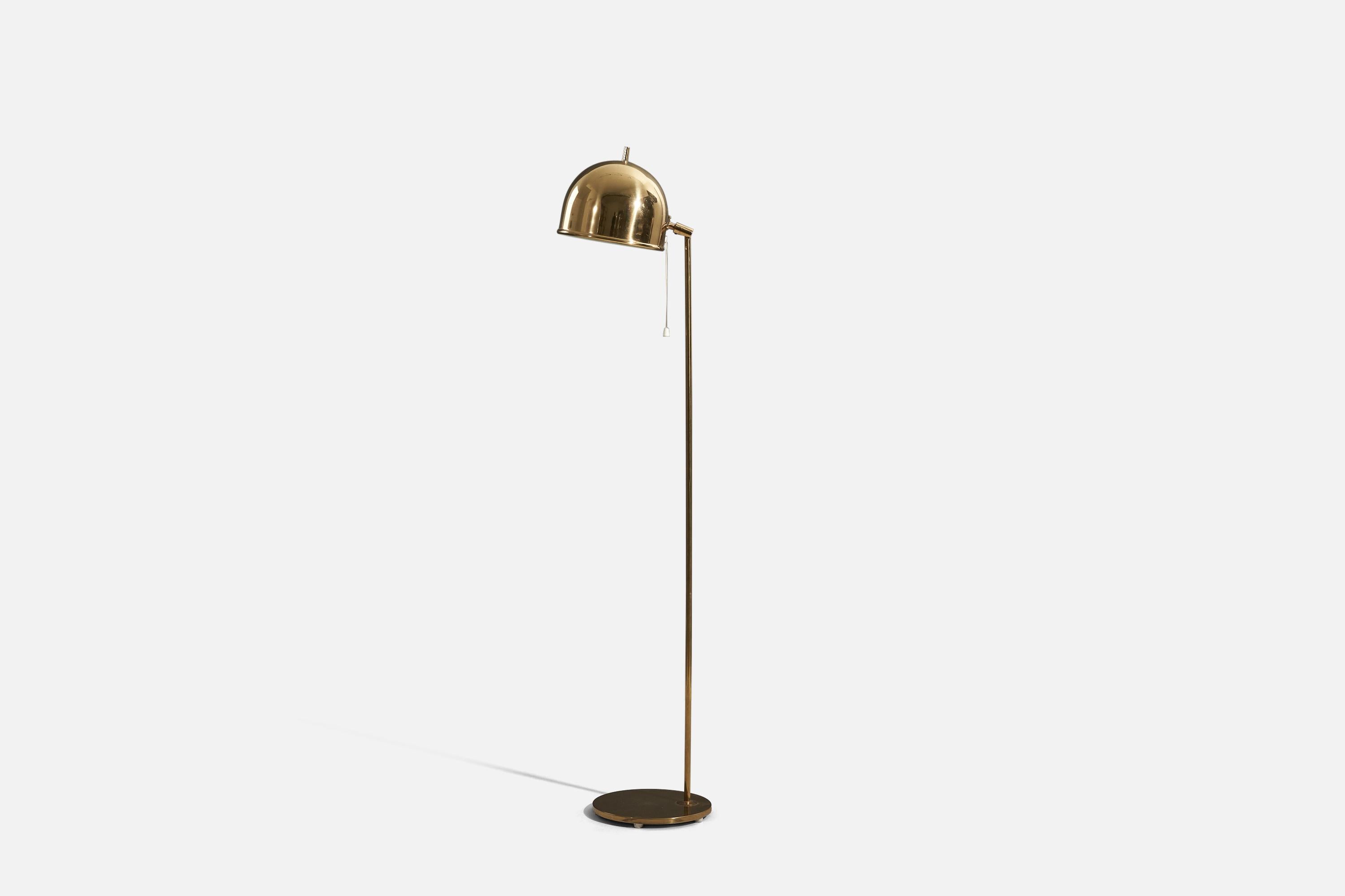 Eje Ahlgren, Adjustable Floor Lamp, Brass, Bergboms, Sweden, 1960s In Good Condition In High Point, NC