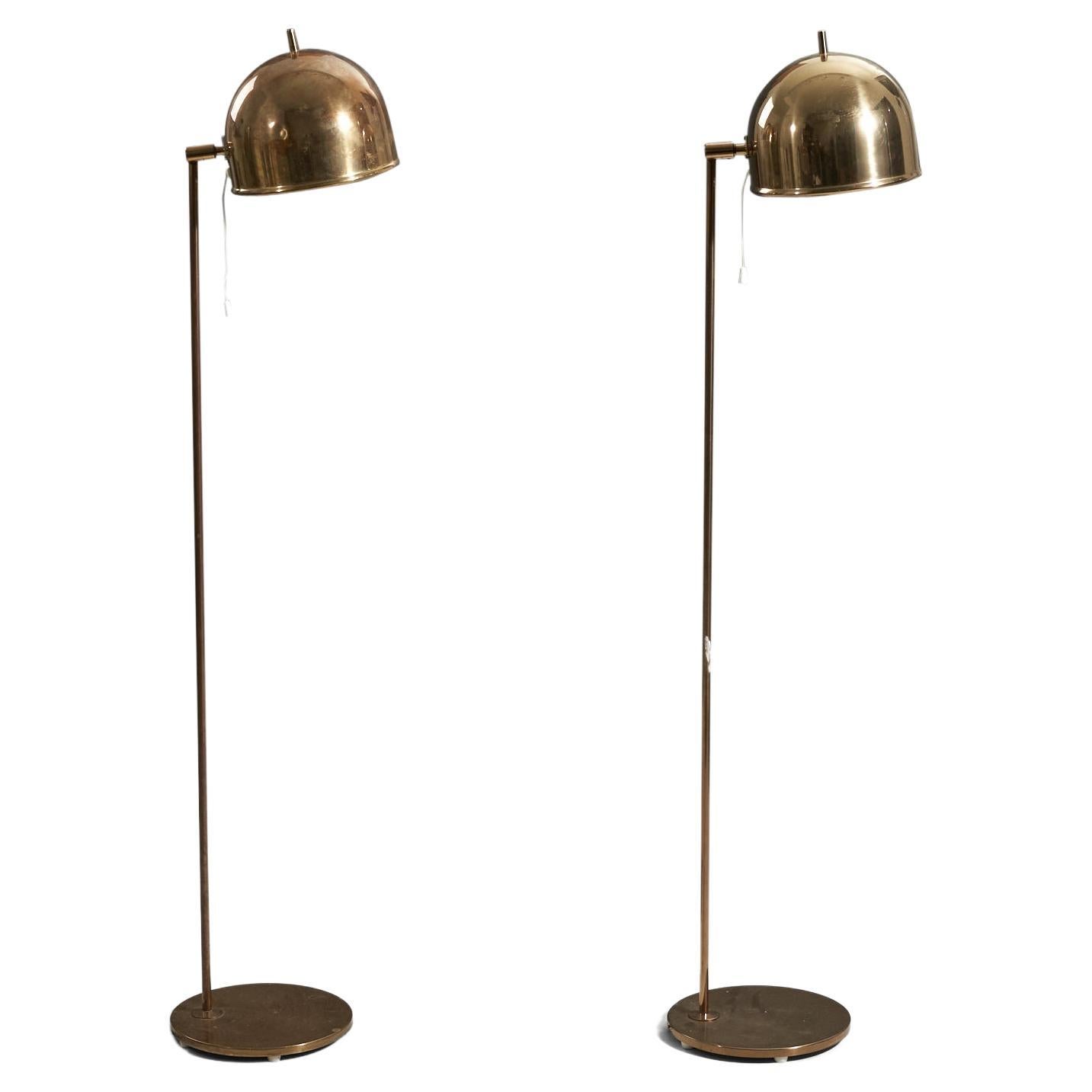 Eje Ahlgren, Adjustable Floor Lamps, Brass, Bergboms, Sweden, 1960s