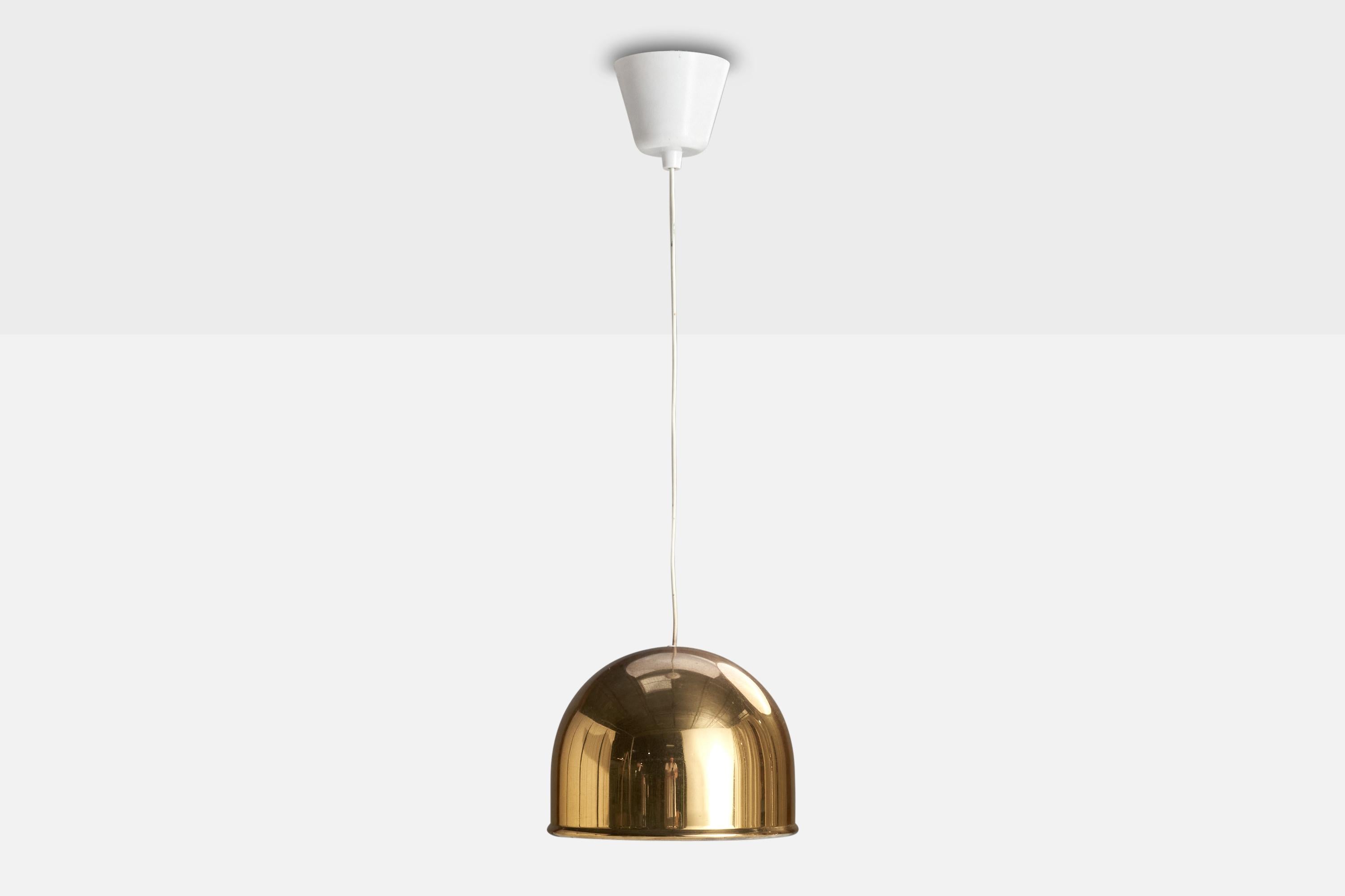 Scandinavian Modern Eje Ahlgren, Pendant Light, Brass, Sweden, 1960s For Sale