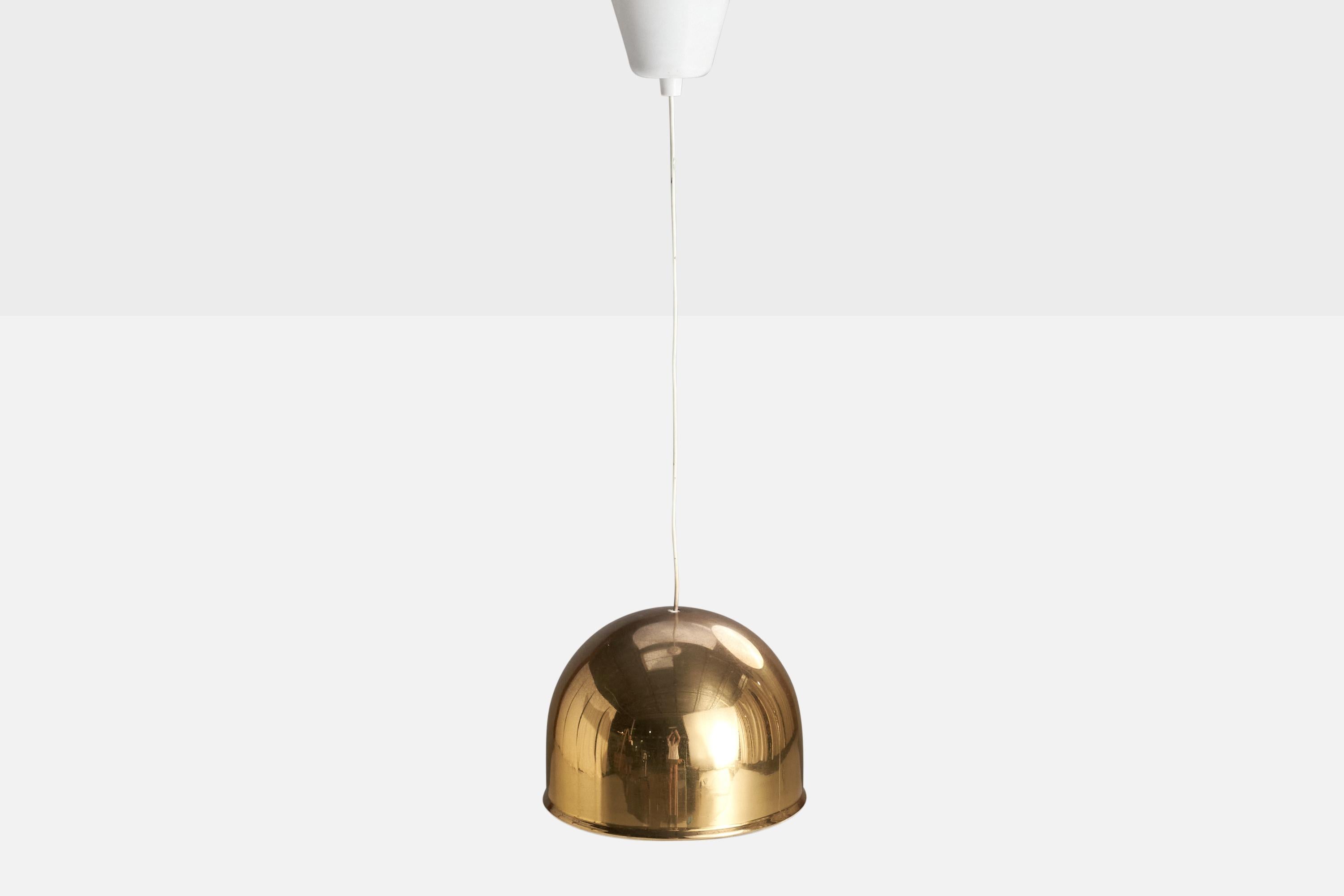 Swedish Eje Ahlgren, Pendant Light, Brass, Sweden, 1960s For Sale
