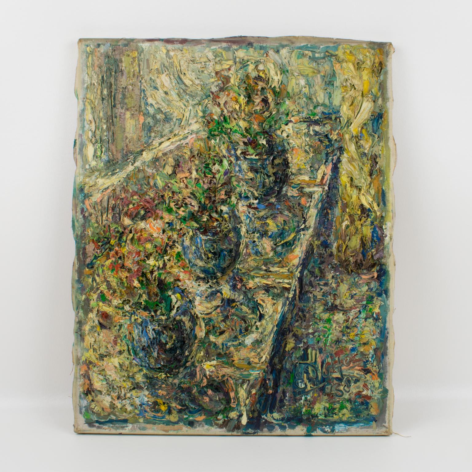 Bodegón brutalista en verano, pintura al óleo sobre lienzo de E.J.E. Dulfer en venta 16