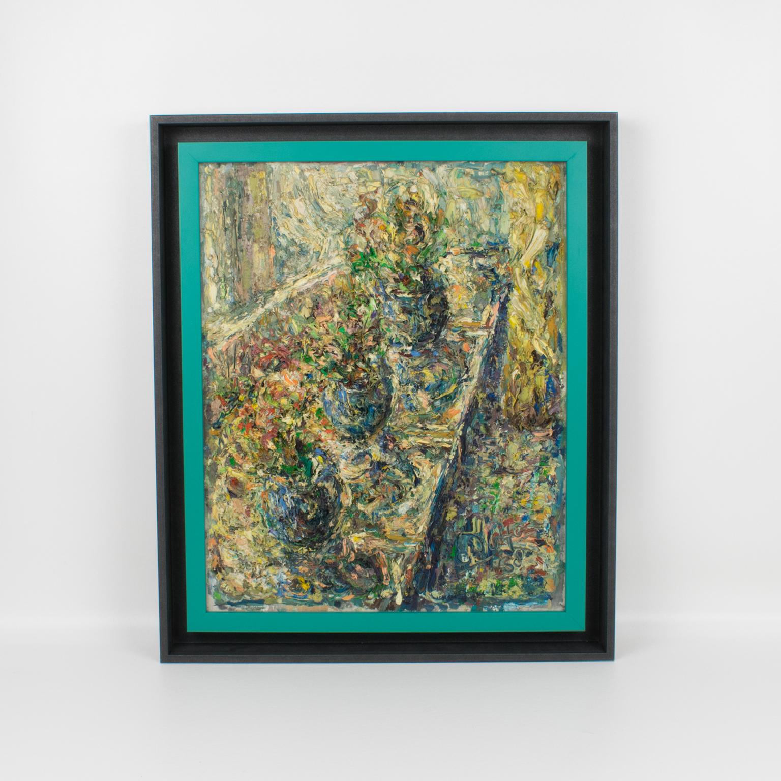 Bodegón brutalista en verano, pintura al óleo sobre lienzo de E.J.E. Dulfer en venta 3