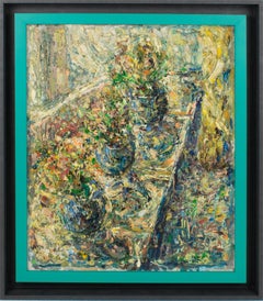 Nature morte brutaliste à l'été, peinture à l'huile sur toile d'E.J.E. Dulfer