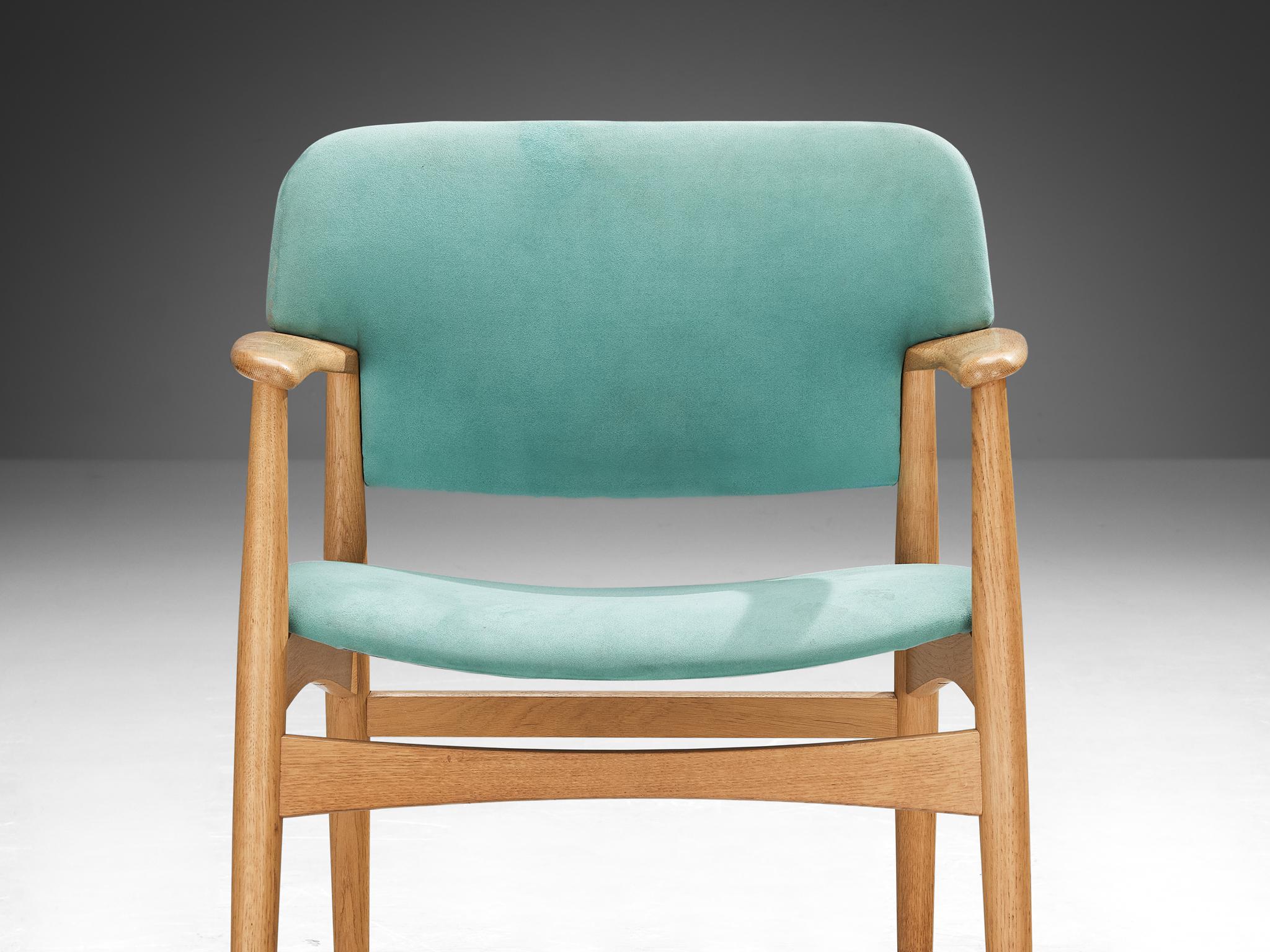 Ultrasuede Poltrona Ejnar Larsen & Axel Larsen per Fritz Hansen in Oak in vendita