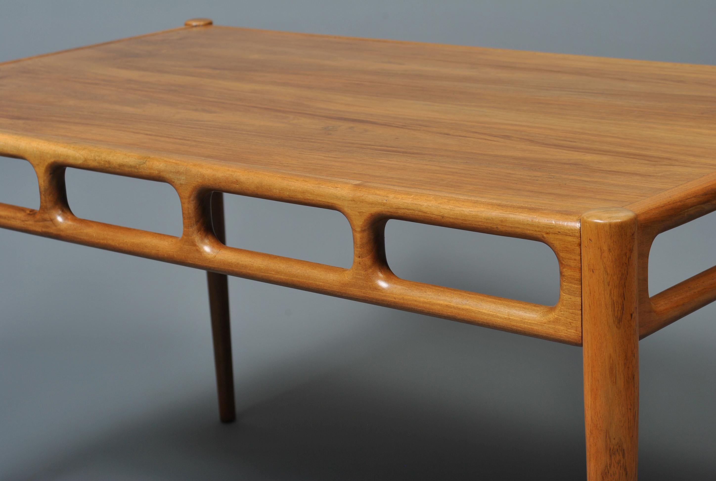 Walnut Ejnar Pedersen Sofa Table, Denmark, 1950’s