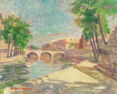 Parigi in primavera', Senna e Pont Neuf', OIl danese post-impressionista