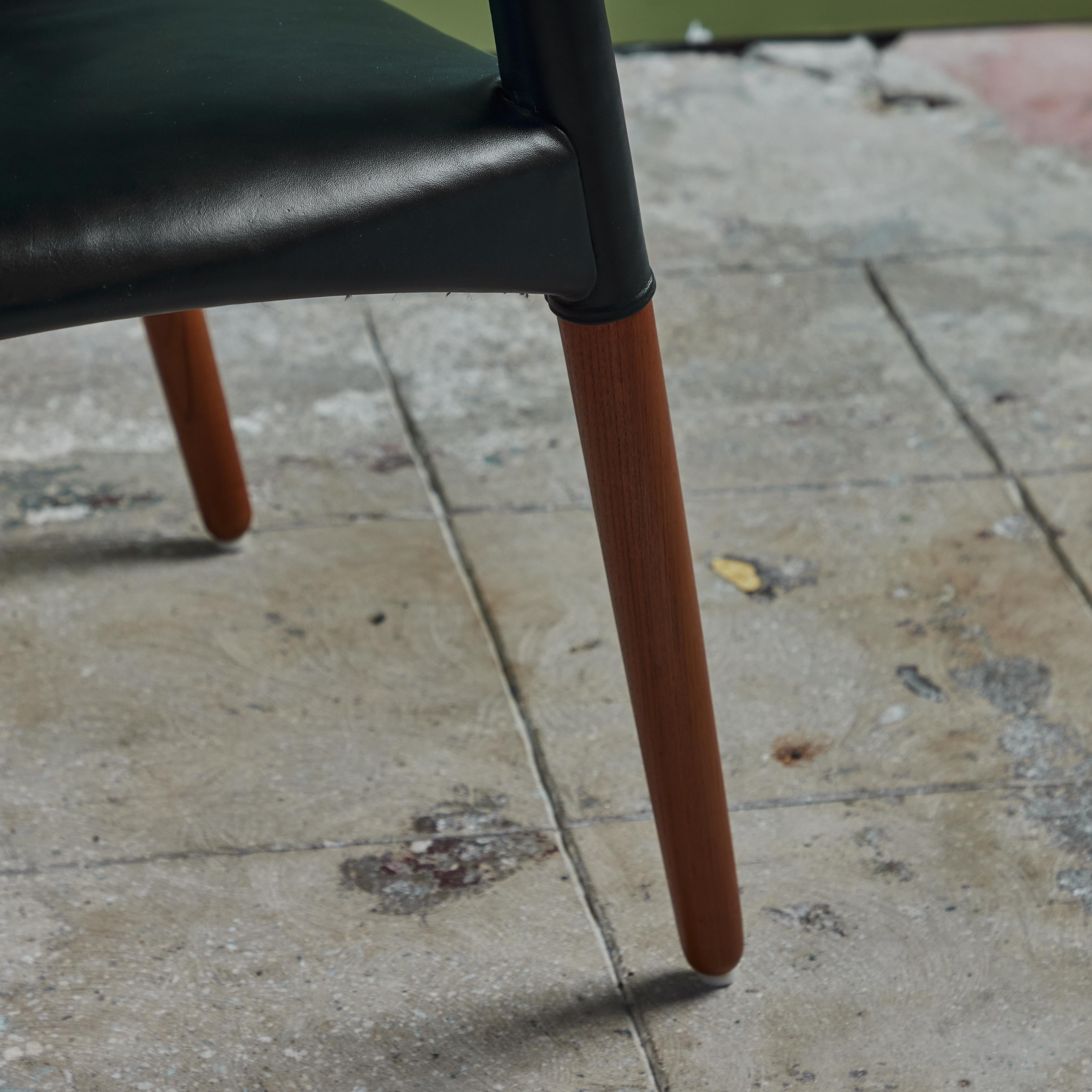 Ejner Larsen & Aksel Bender Madsen Leather Wrapped Teak Chair for Willy Beck For Sale 5