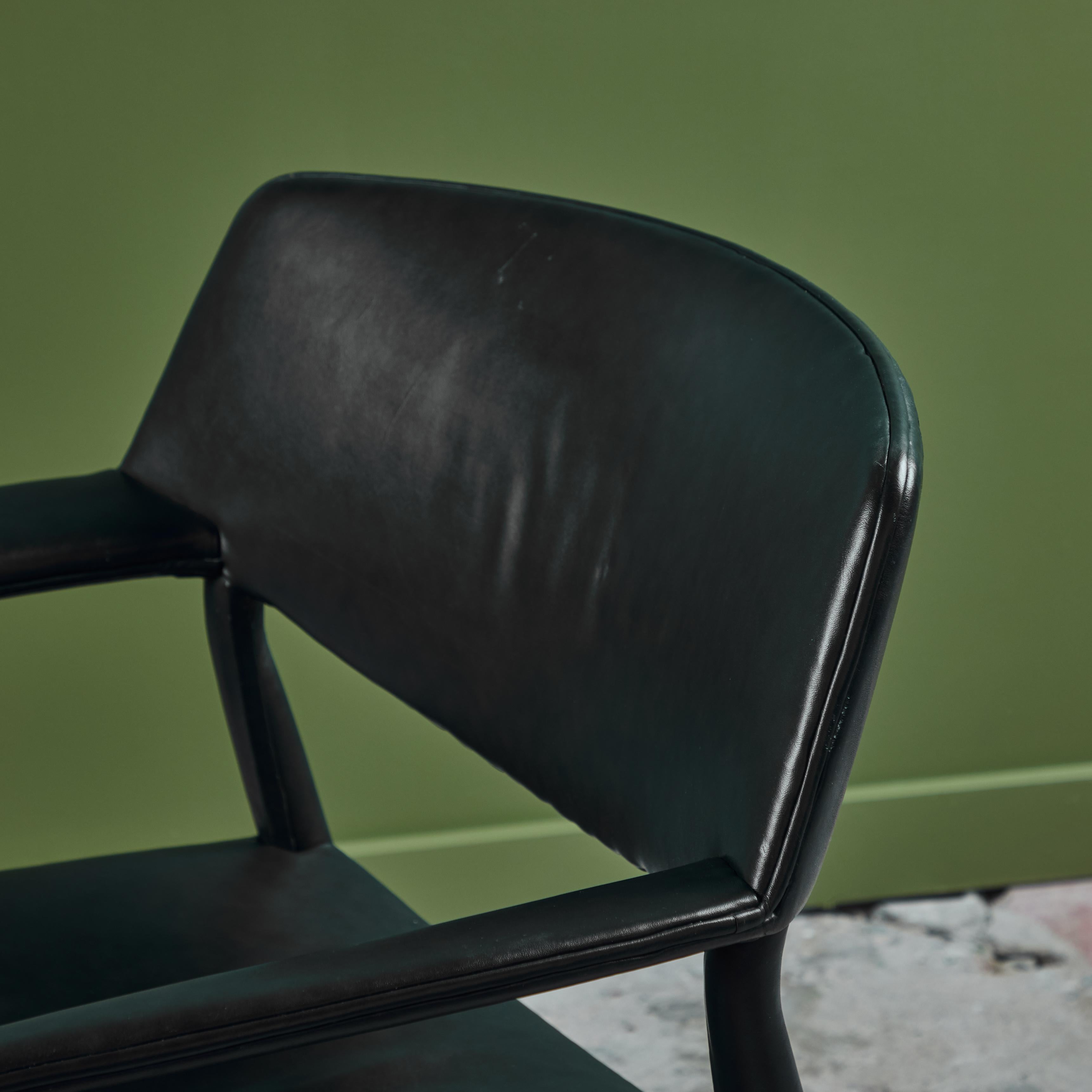 Ejner Larsen & Aksel Bender Madsen Leather Wrapped Teak Chair for Willy Beck For Sale 6