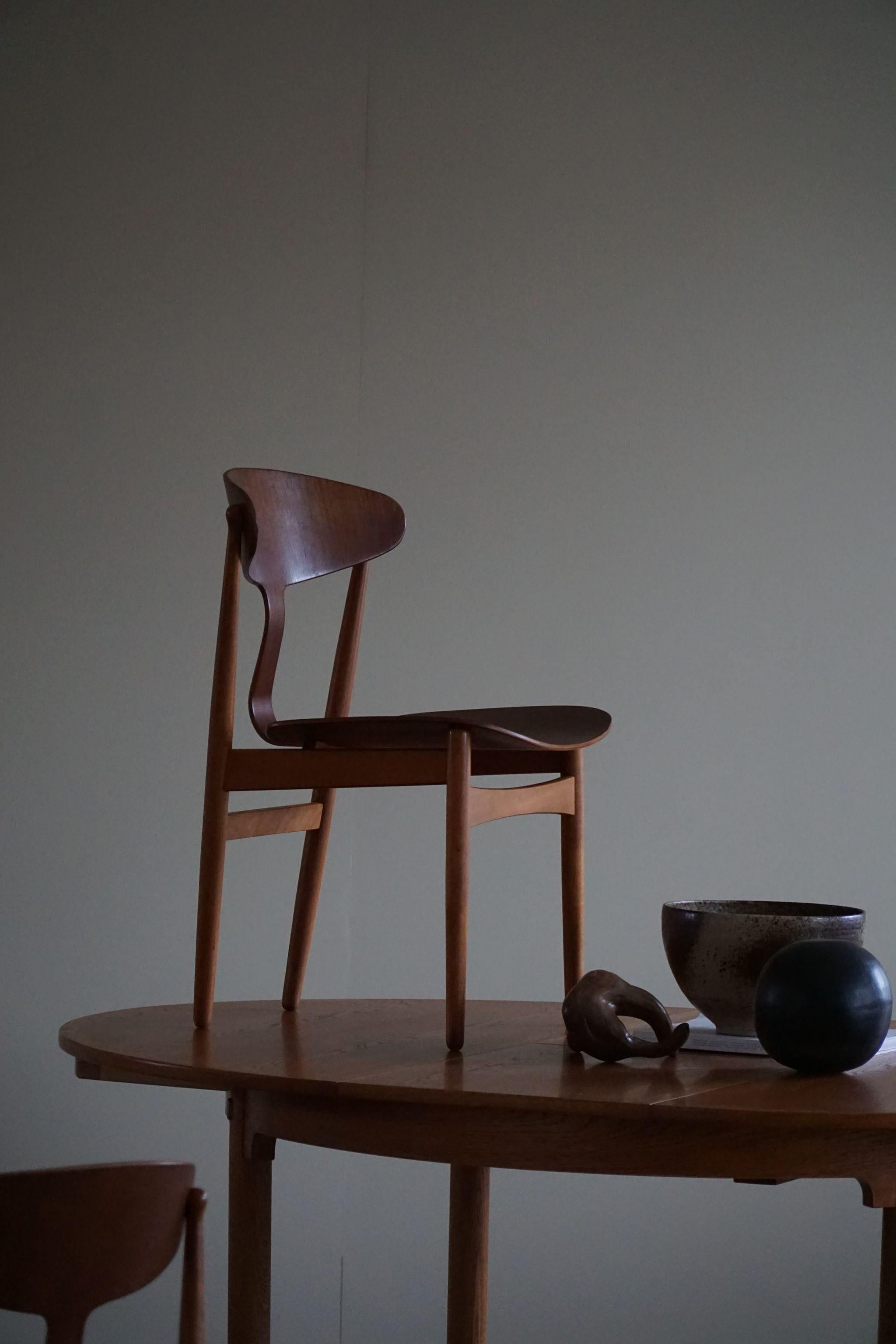Ejner Larsen & Aksel Bender Madsen, Set of 4 Chairs, Danish Mid Century, 1954 For Sale 1