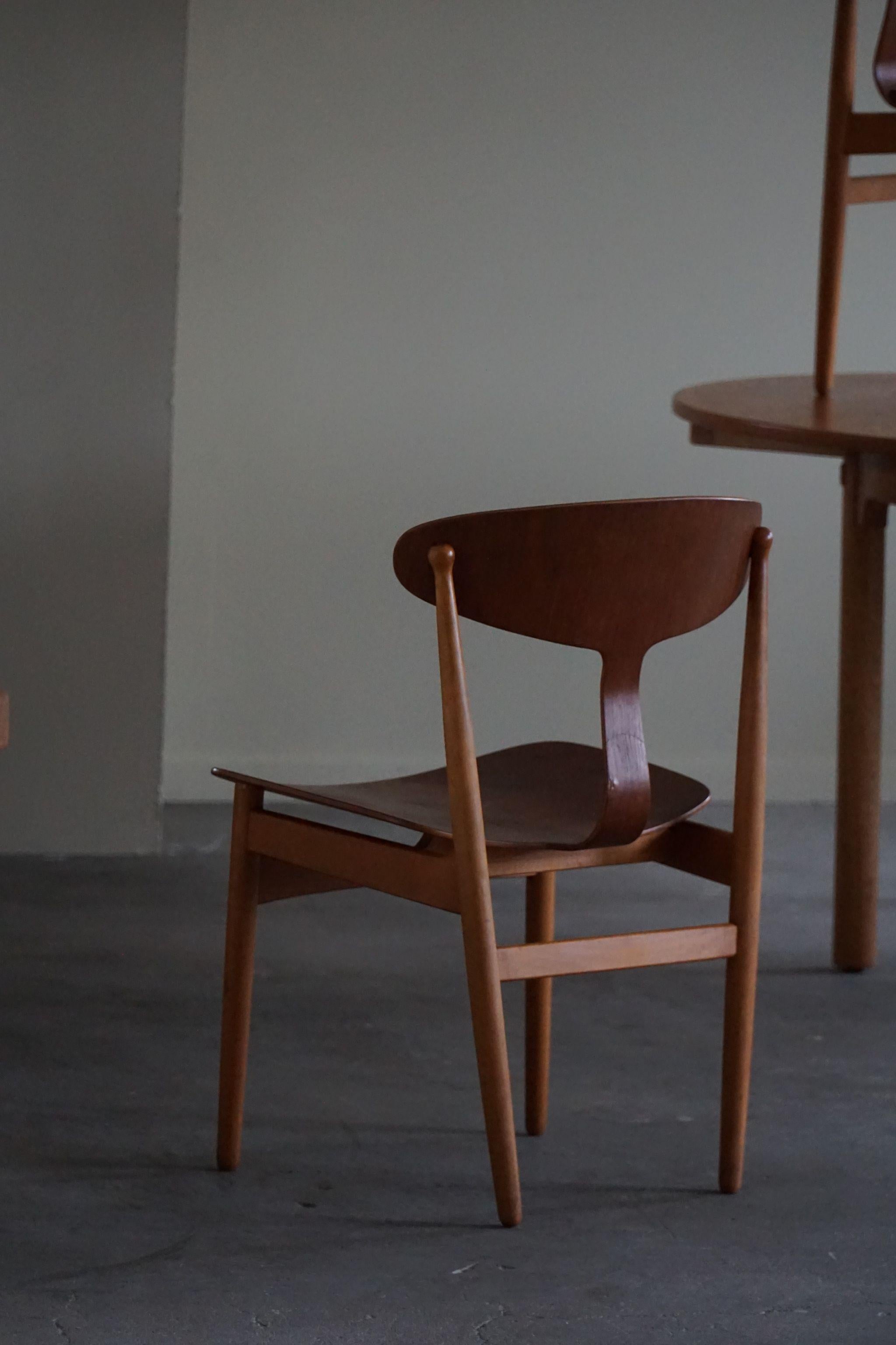 Ejner Larsen & Aksel Bender Madsen, Set of 4 Chairs, Danish Mid Century, 1954 For Sale 2