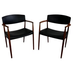 Ejner Larsen & Aksel Bender Madsen Teak Captain Chairs, 1950