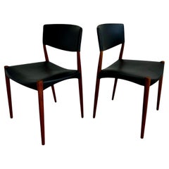 Ejner Larsen & Aksel Bender Madsen Teak Side Dining Chairs for Willy Beck, 1950