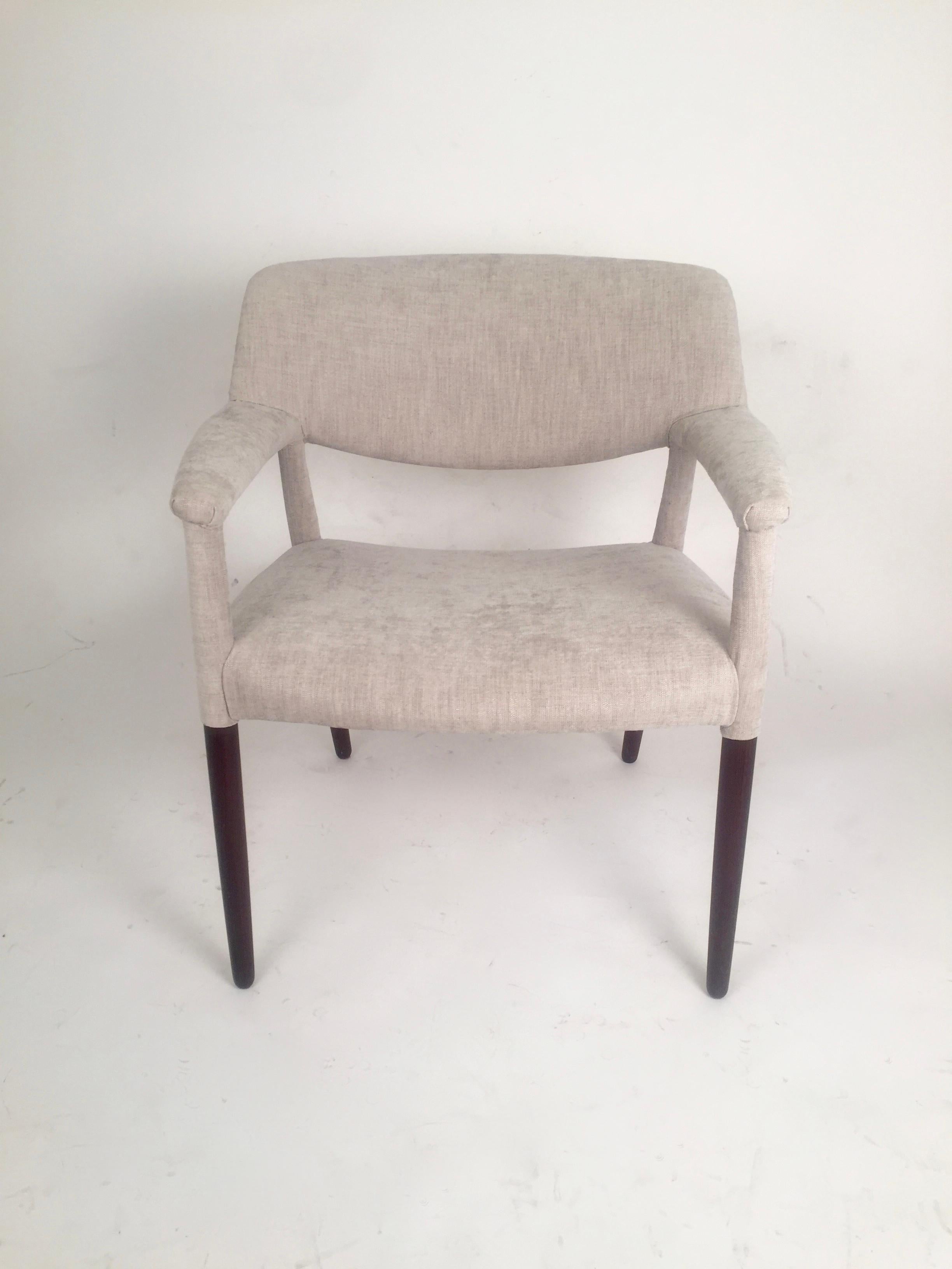 Mid-20th Century Ejner Larsen & Aksel Madsen Light Grey Armchair, 1964 For Sale