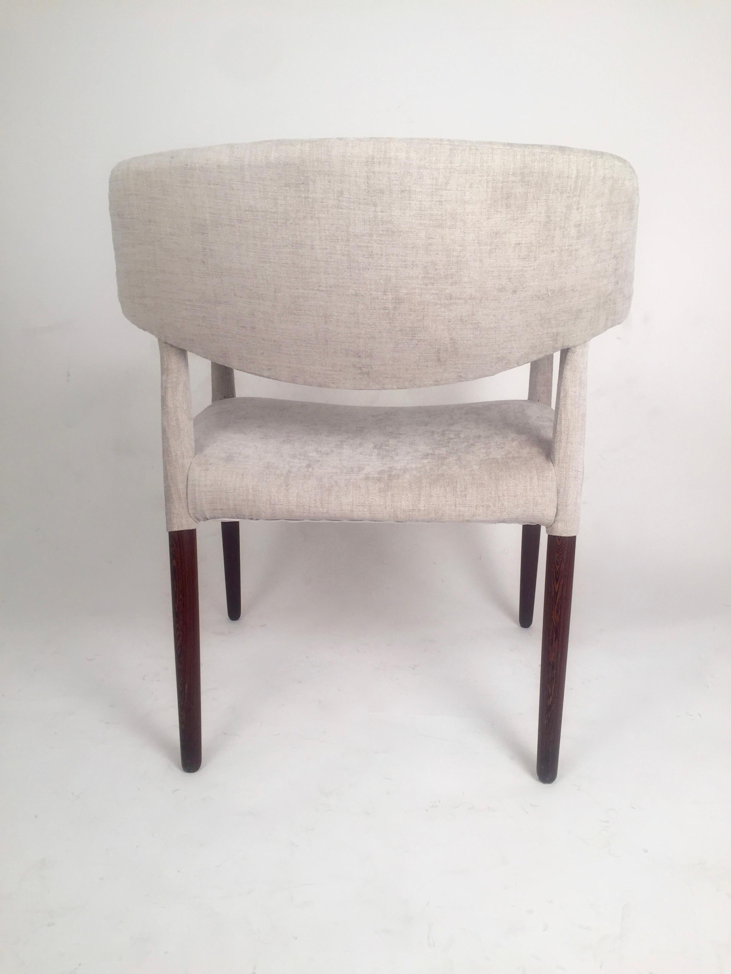 Ejner Larsen & Aksel Madsen Light Grey Armchair, 1964 For Sale 1