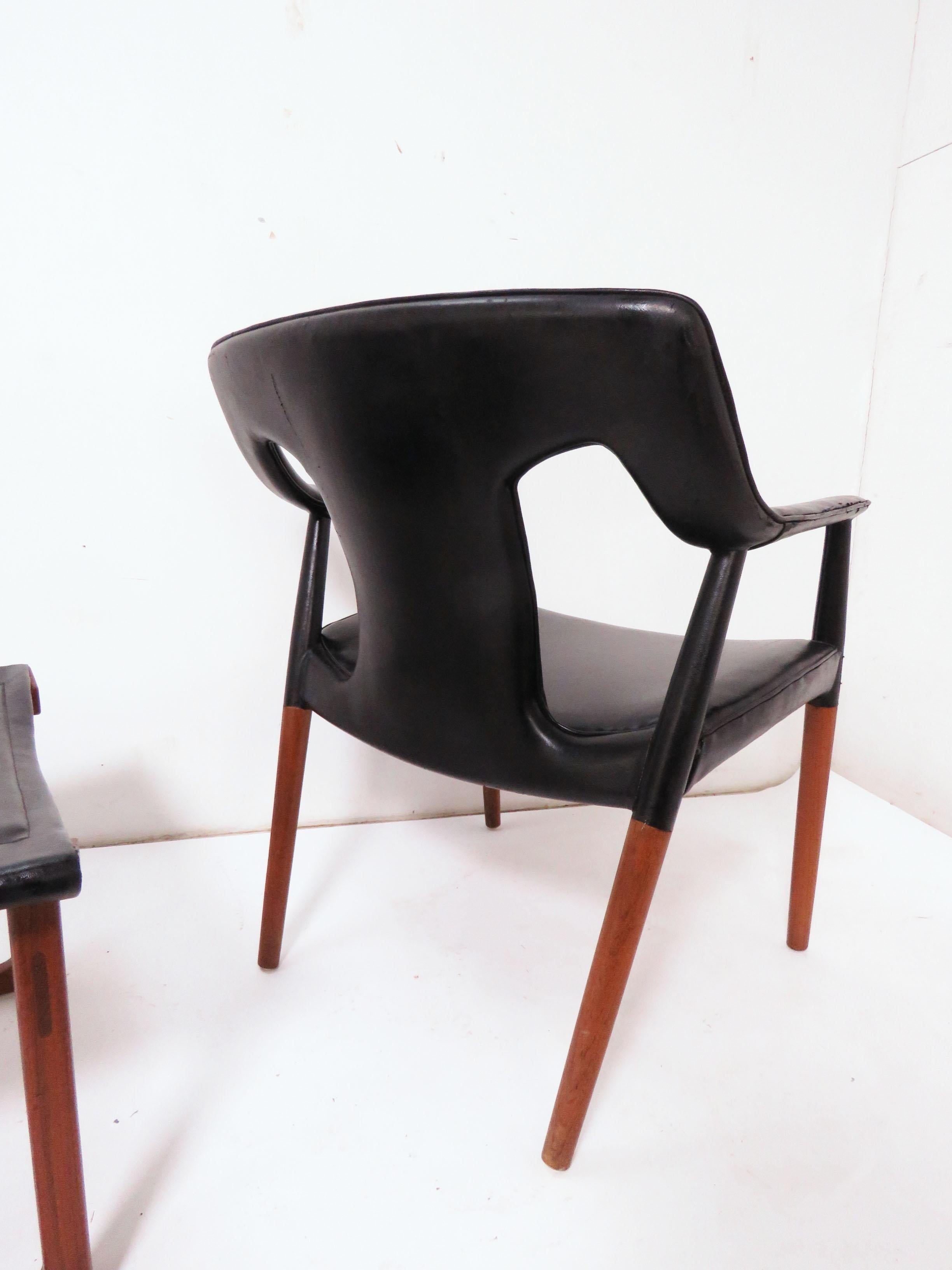 Upholstery Ejner Larsen and A. Bender Madsen Danish Teak Lounge Chair and Ottoman Set For Sale