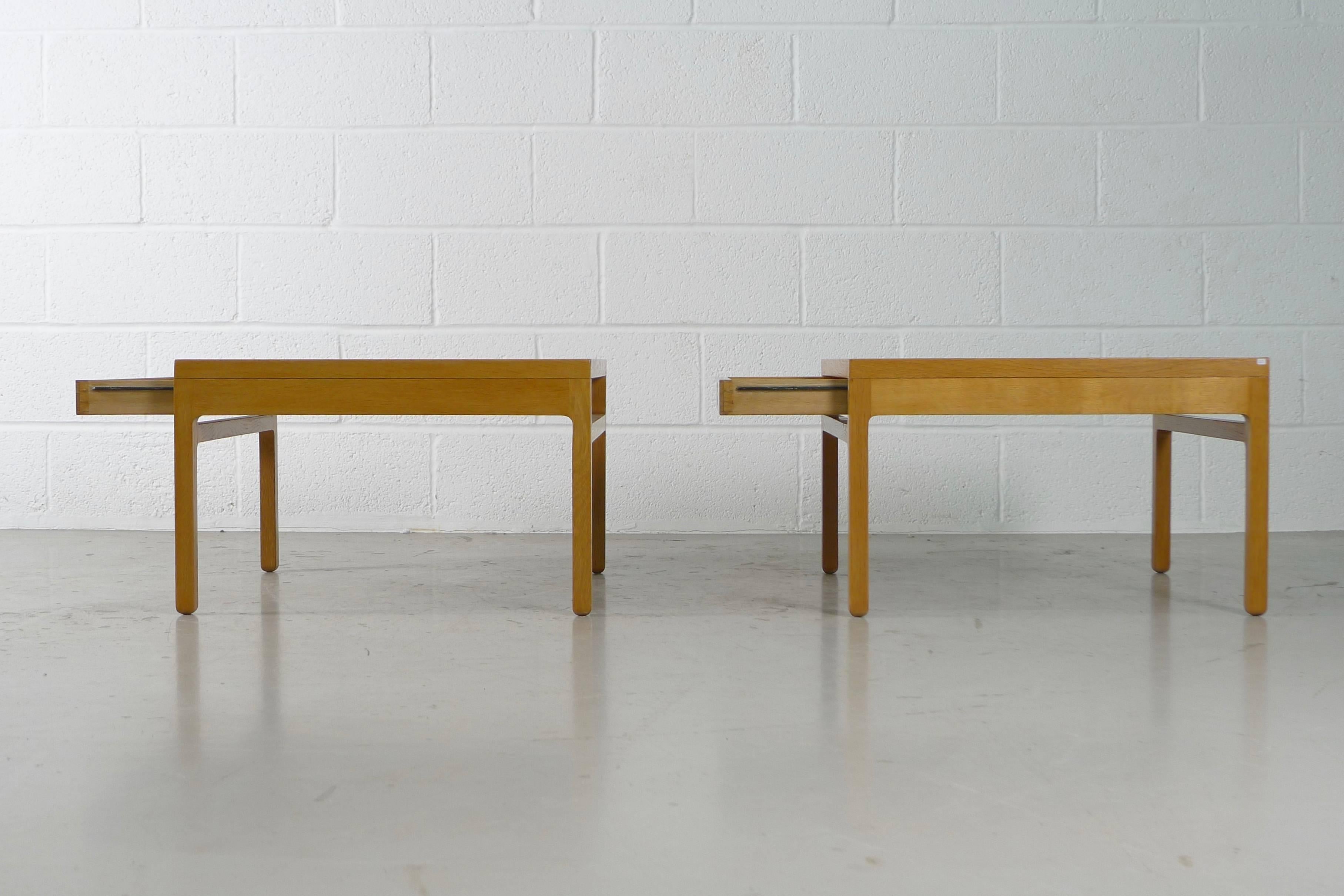 Mid-Century Modern Ejner Larsen and Aksel Bender Madse, Pair of End Tables for Willy Beck