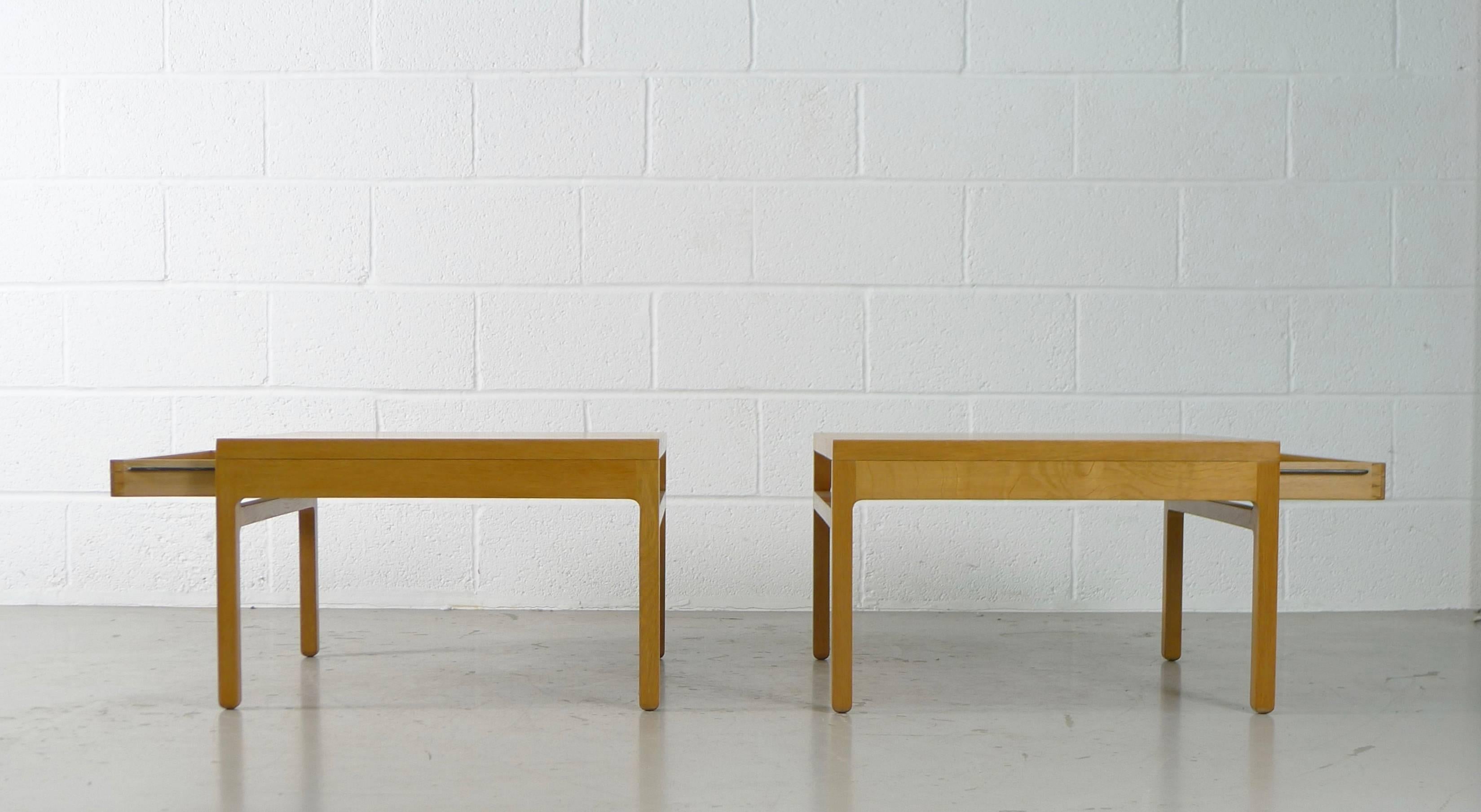 Danish Ejner Larsen and Aksel Bender Madse, Pair of End Tables for Willy Beck