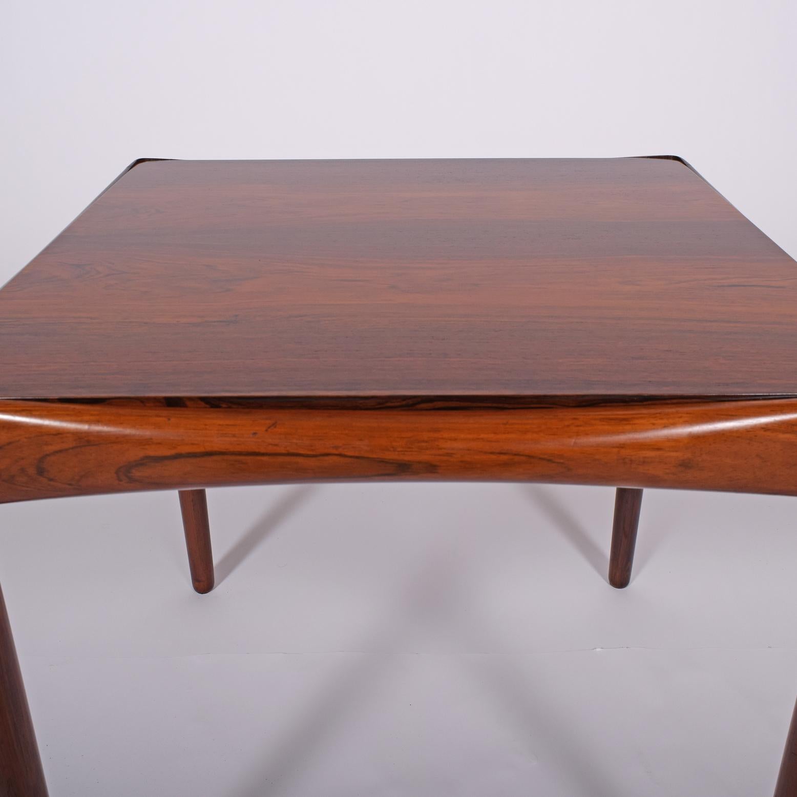 Ejner Larsen and Aksel Bender Madsen Rare Side Table in Solid Rosewood In Good Condition For Sale In Hudson, NY