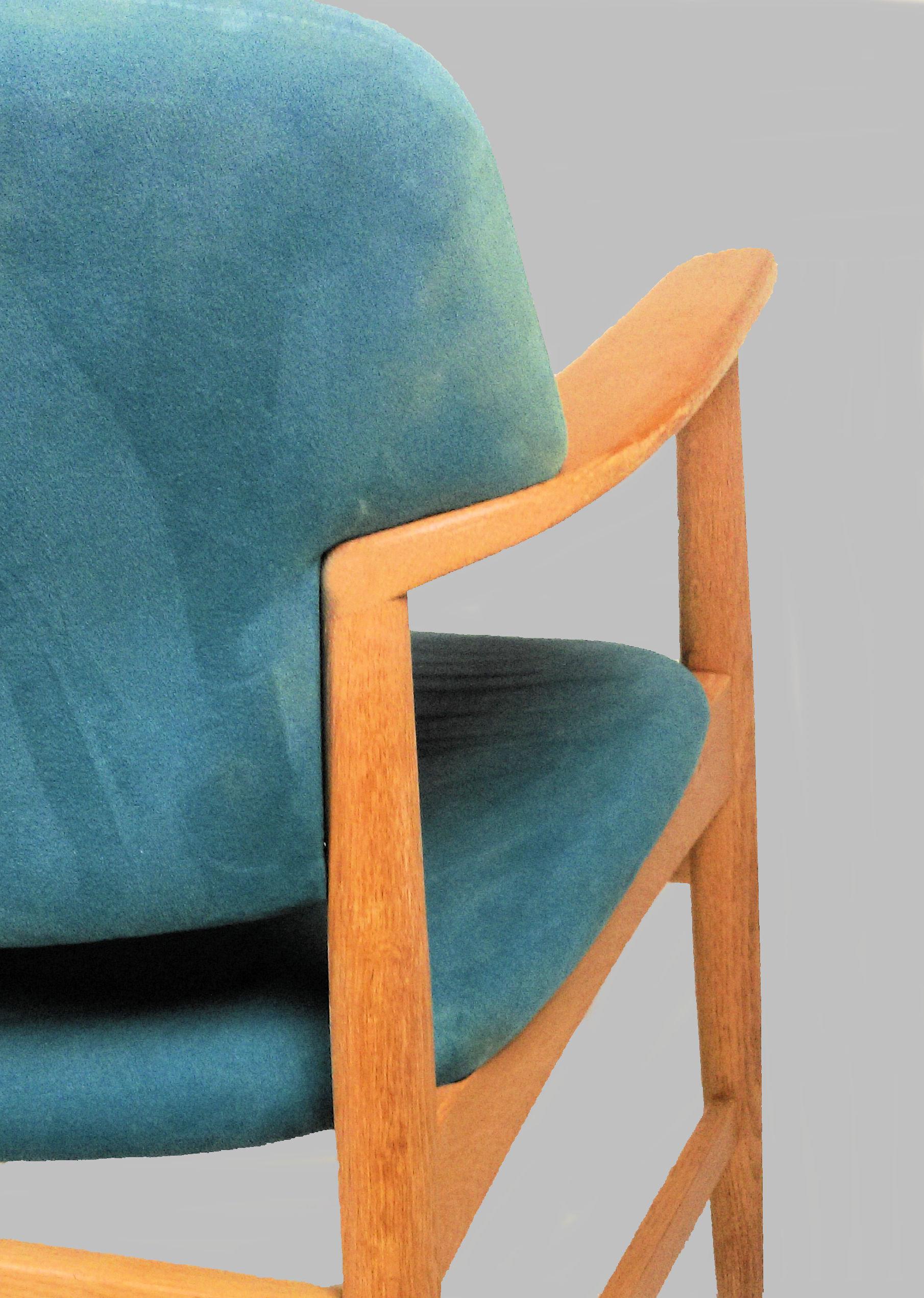Ejner Larsen and Axel Bender Madsen Oak Armchair / Desk Chair, Inc. Reupholstery For Sale 1
