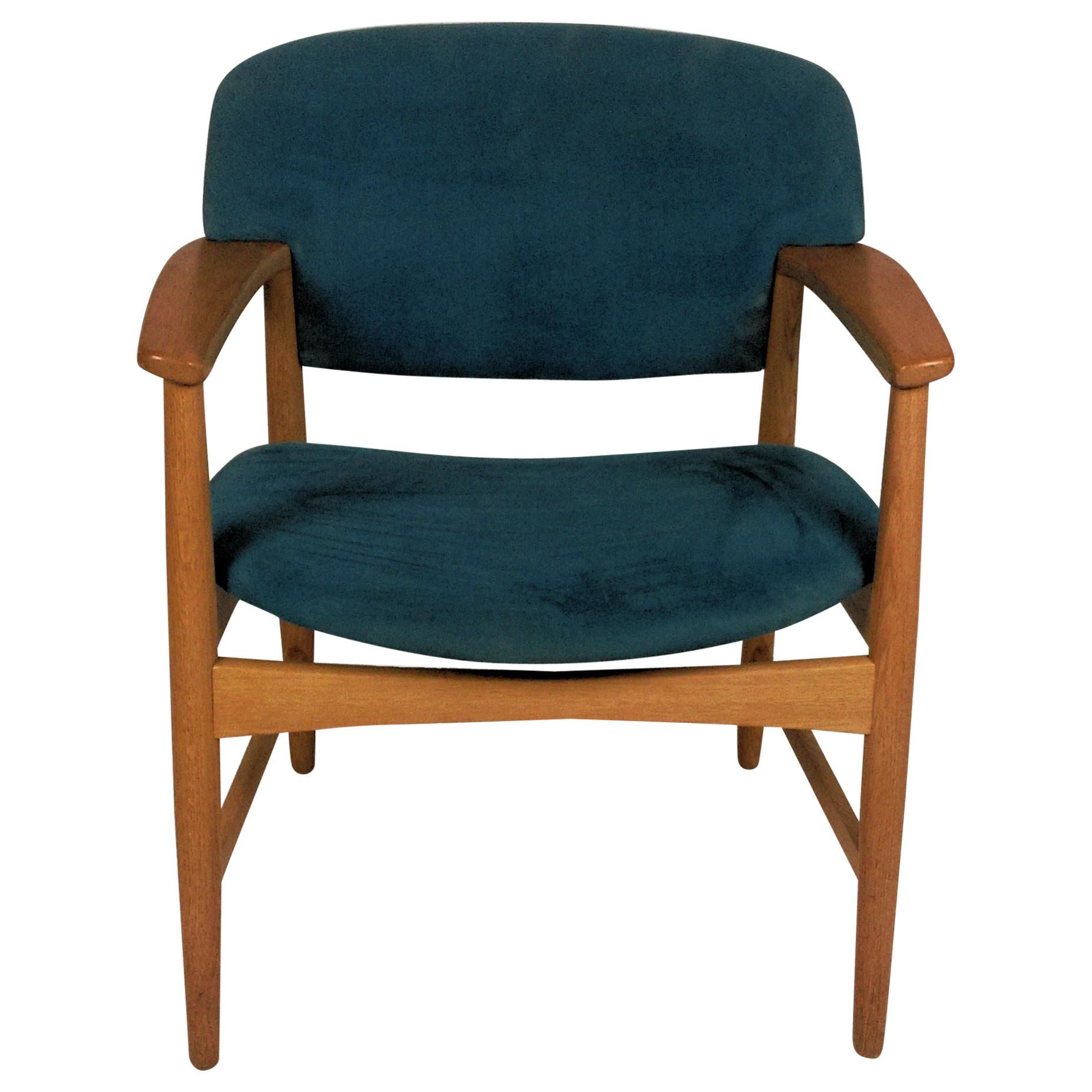 Ejner Larsen and Axel Bender Madsen Oak Armchair / Desk Chair, Inc. Reupholstery