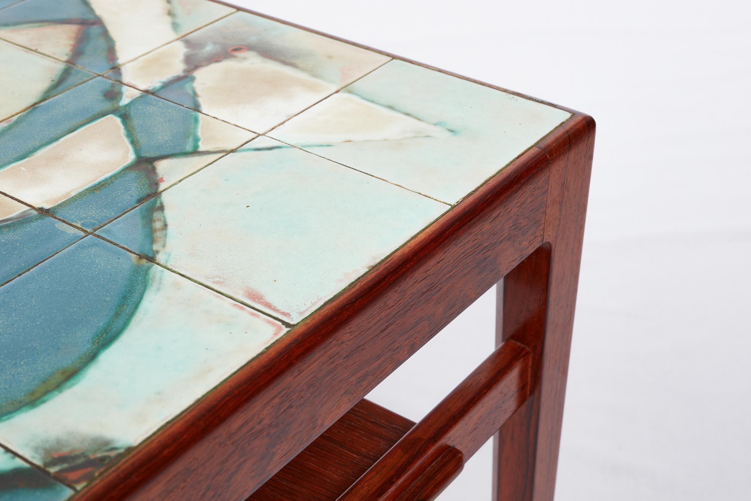 Ceramic Ejner Larsen & Askel Bender Madsen Rosewood Tile Coffee Table