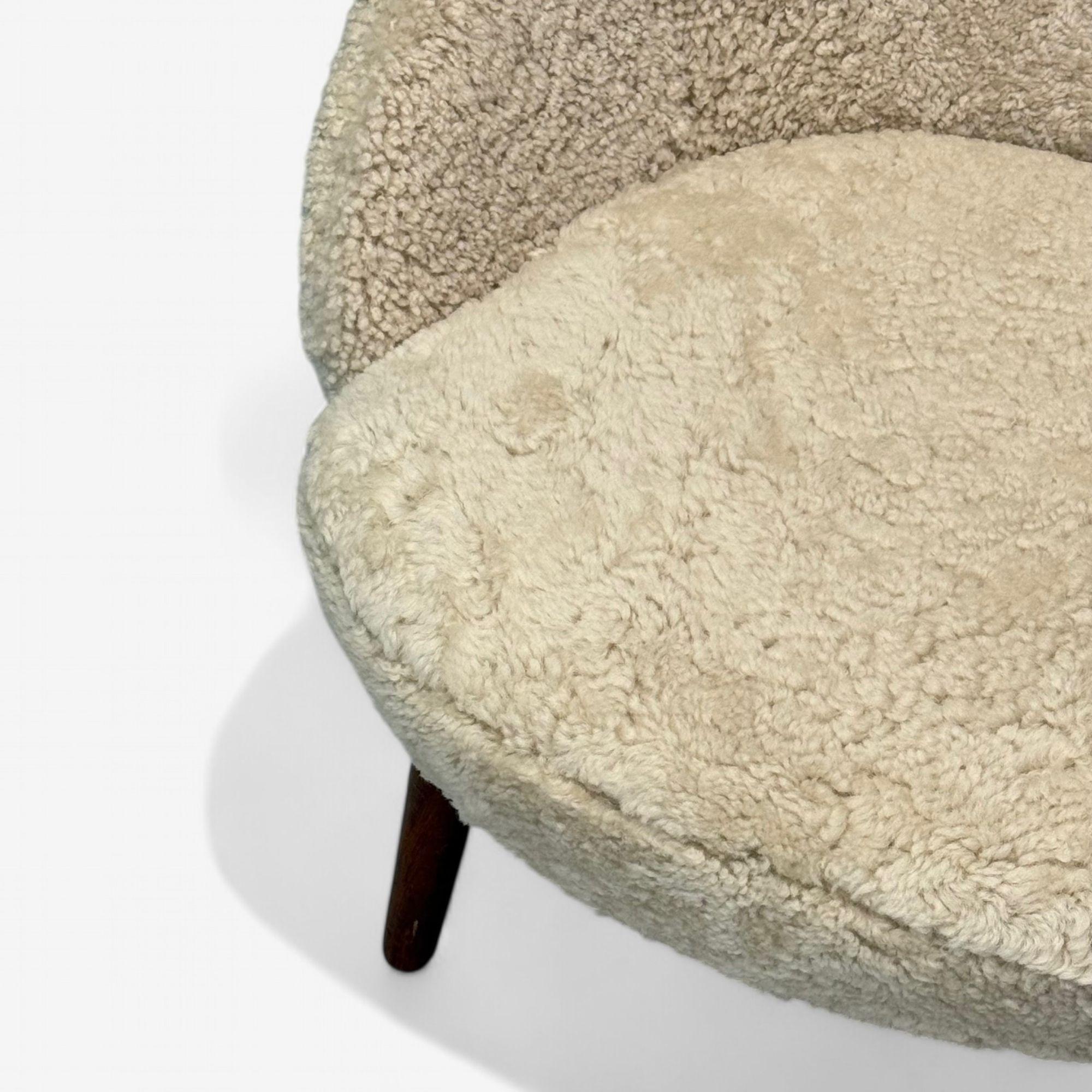 Ejvid Johansson, Danish Mid-Century Modern, Lounge Chairs, Shearling, 1950s For Sale 2
