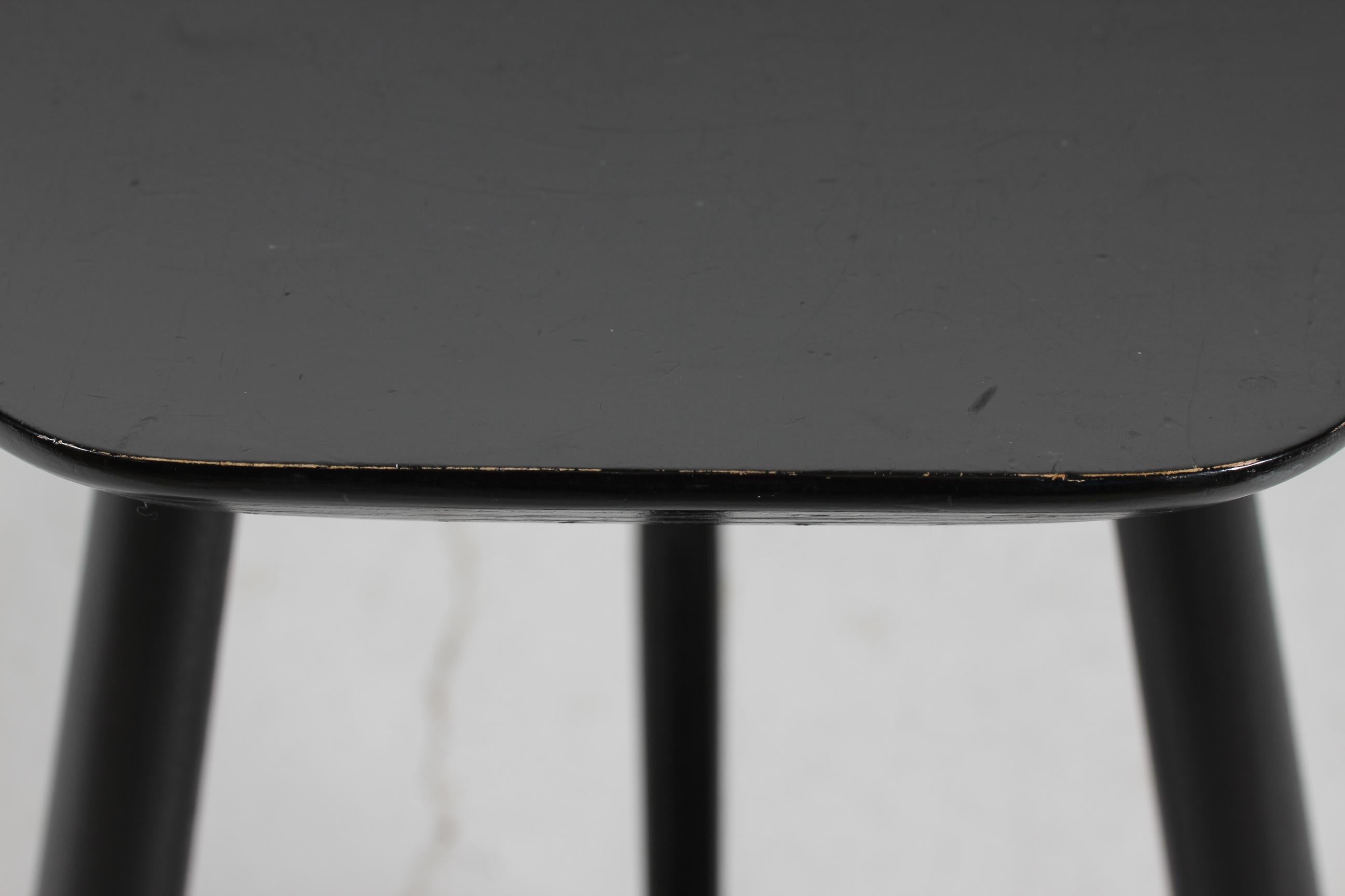 Ejvind A Johansson Black Stool Model No. J 63 for FDB Furniture Denmark 1950s In Good Condition In Aarhus C, DK