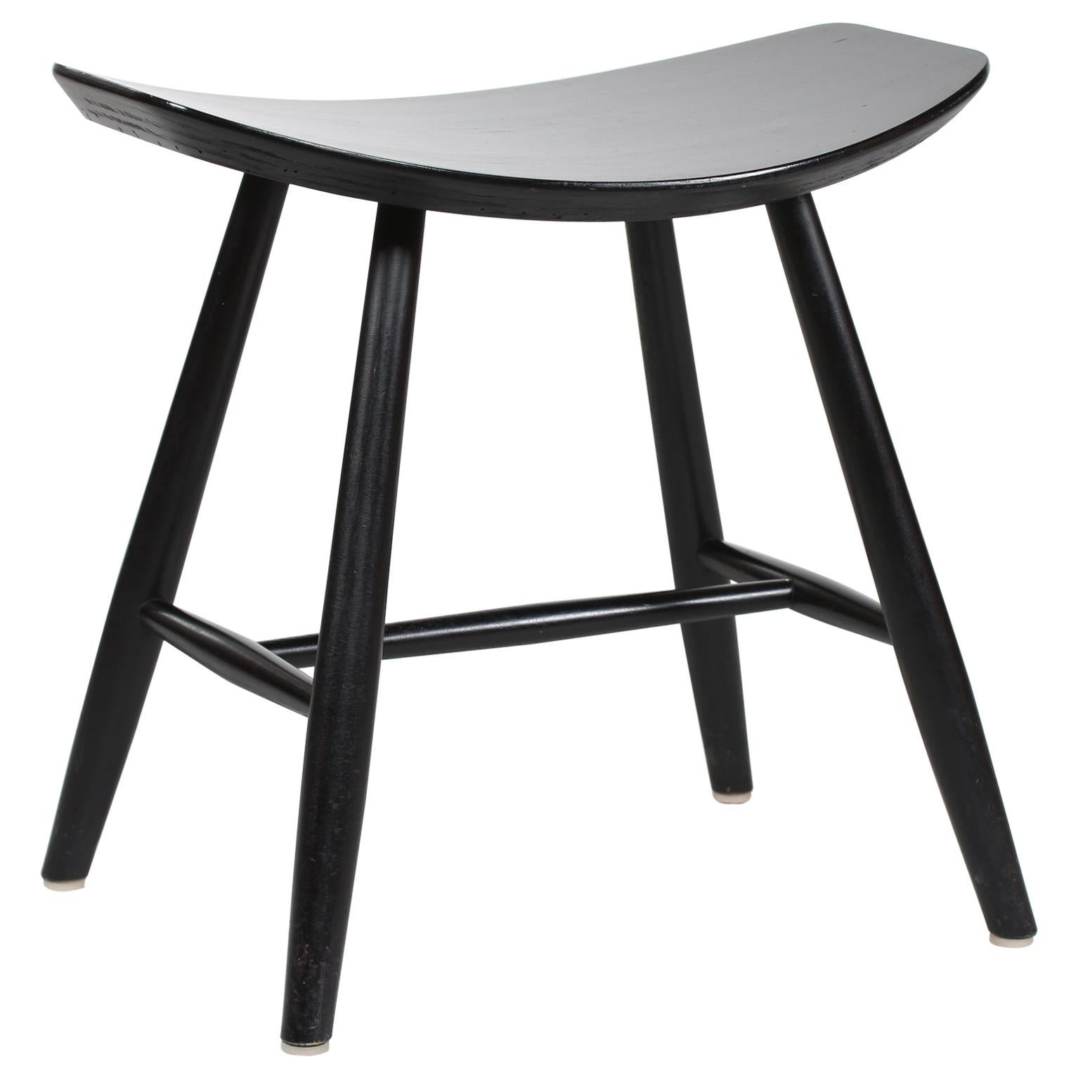 Ejvind A Johansson Black Stool Model No. J 63 for FDB Furniture Denmark 1950s