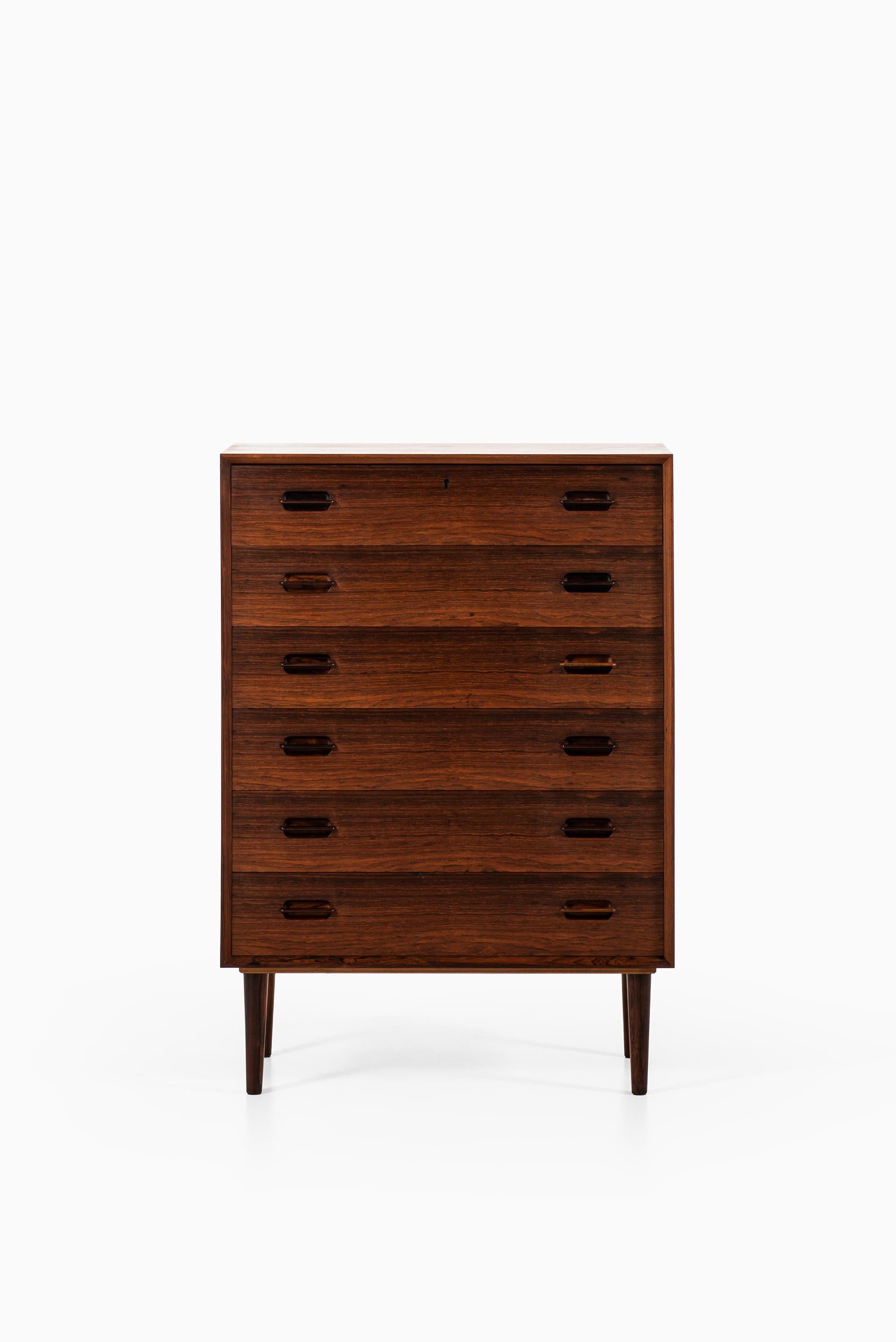 Very rare chest of drawers / bureau model 91 designed by Ejvind A. Johansson. Produced by Gern Møbelfabrik in Denmark.