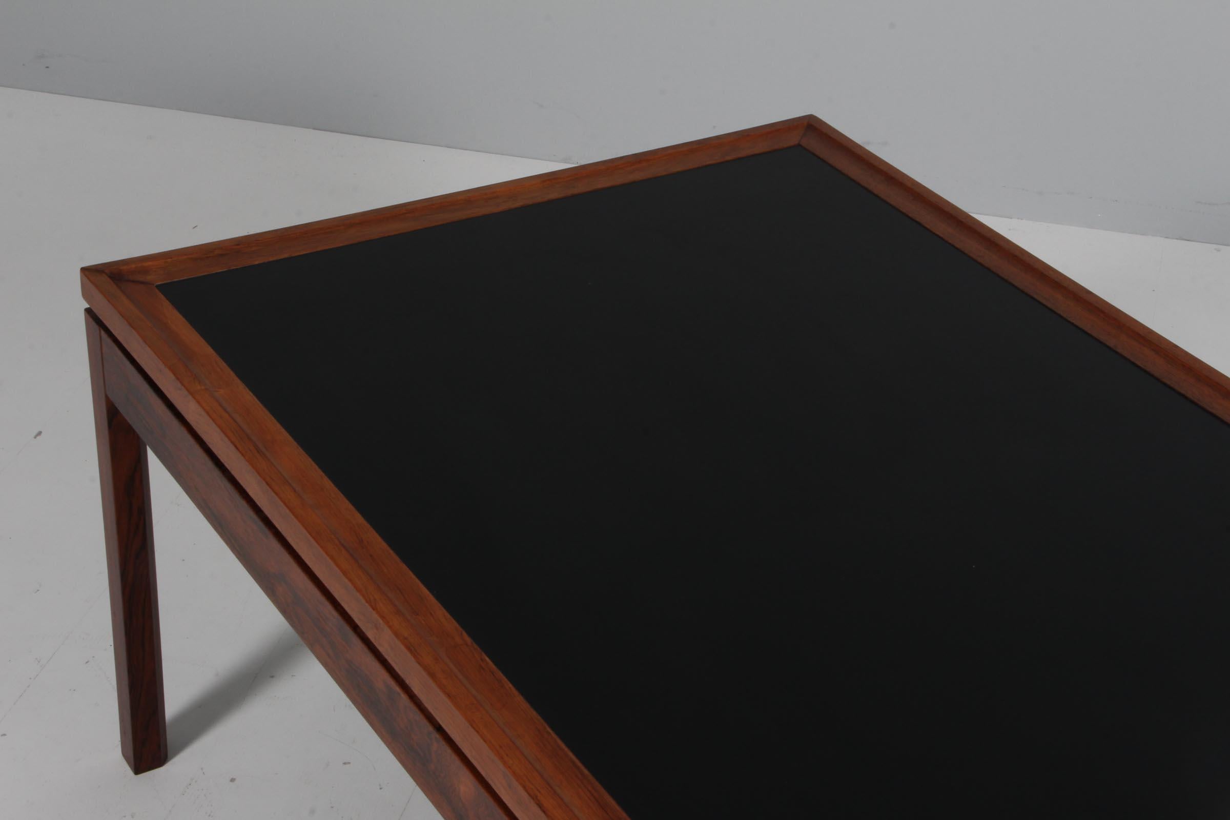 Ejvind A. Johansson coffee table rosewood and black formica, 1960s Denmark In Good Condition For Sale In Esbjerg, DK