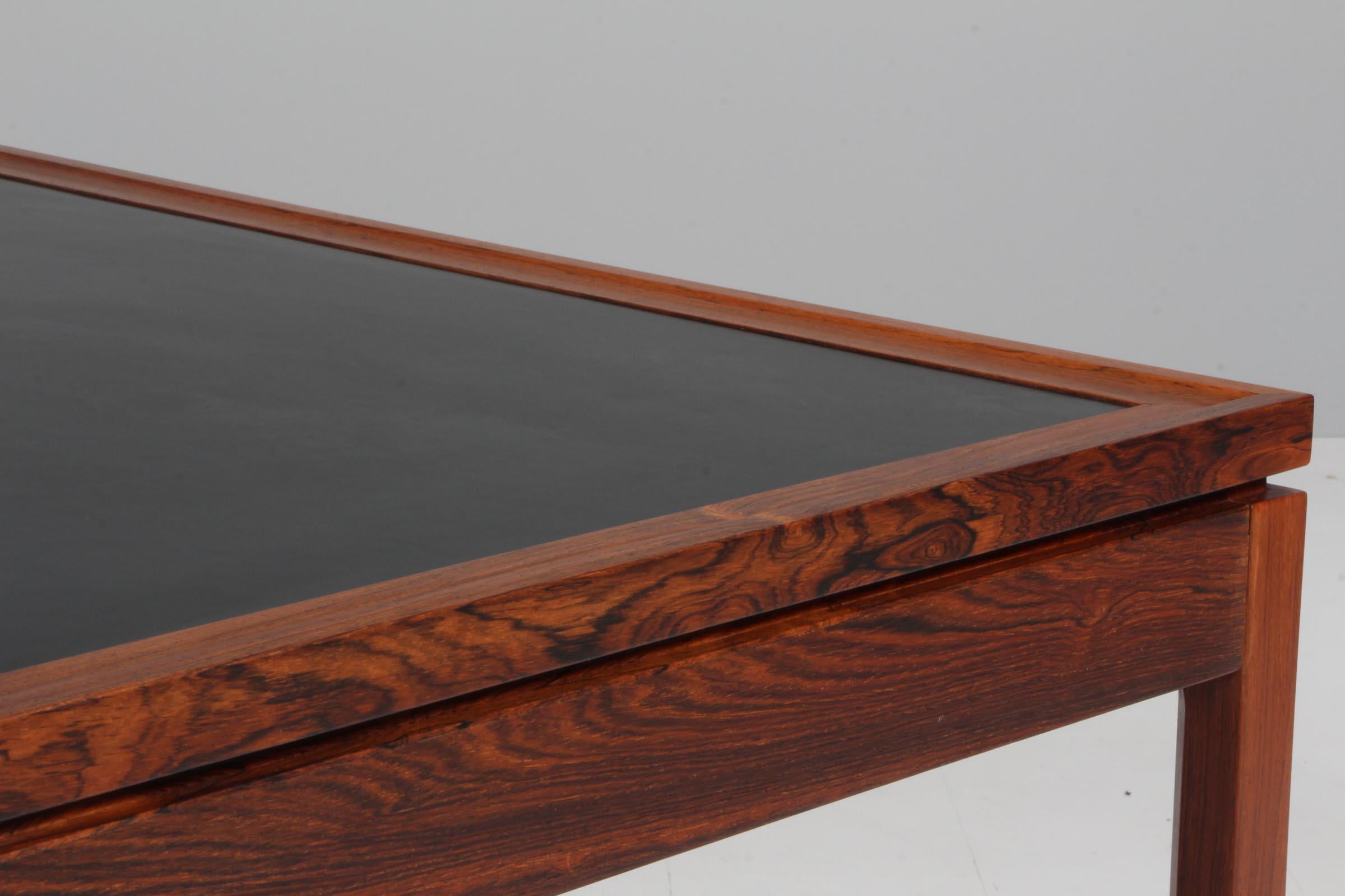 Mid-20th Century Ejvind A. Johansson coffee table rosewood and black formica, 1960s Denmark For Sale