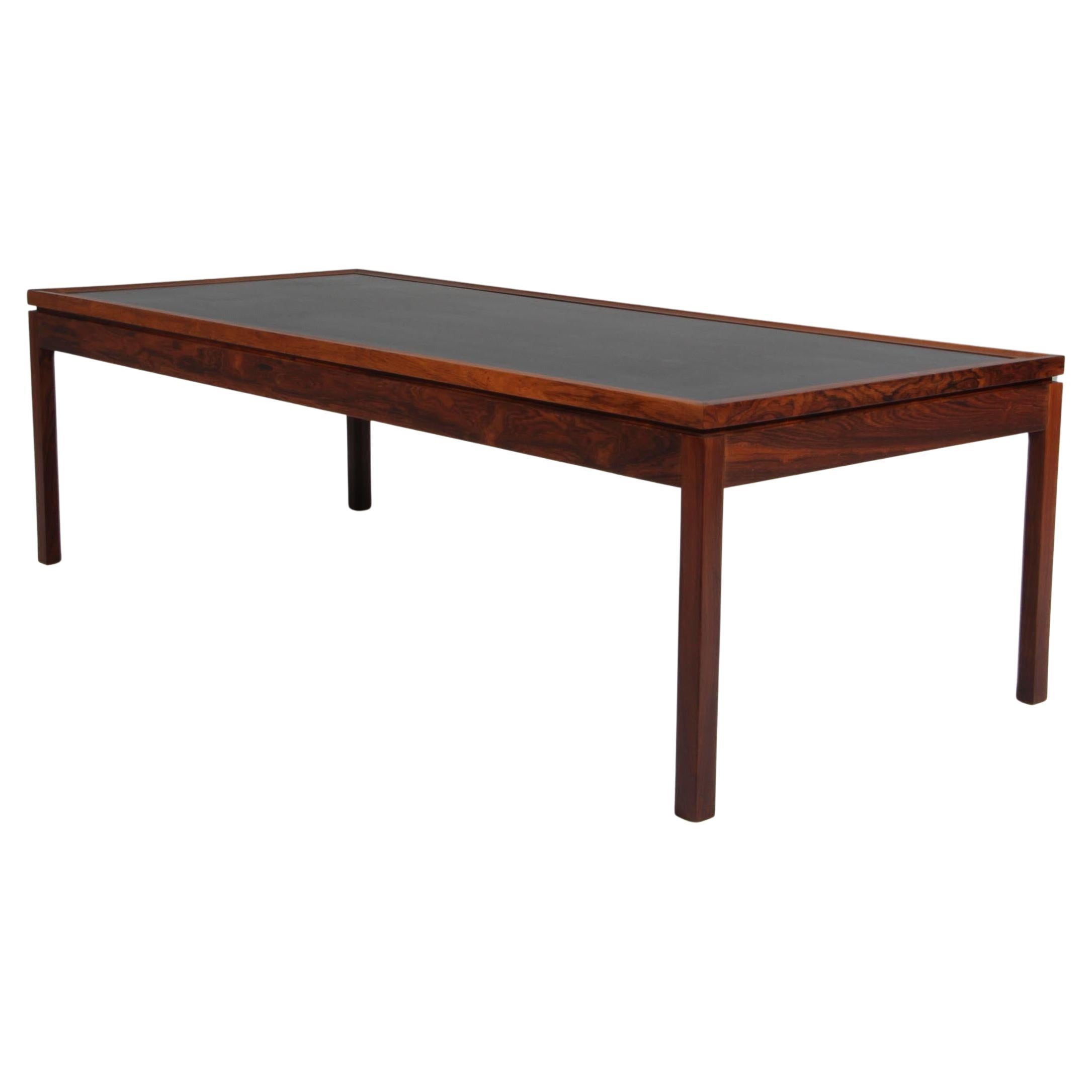 Ejvind A. Johansson coffee table rosewood and black formica, 1960s Denmark For Sale
