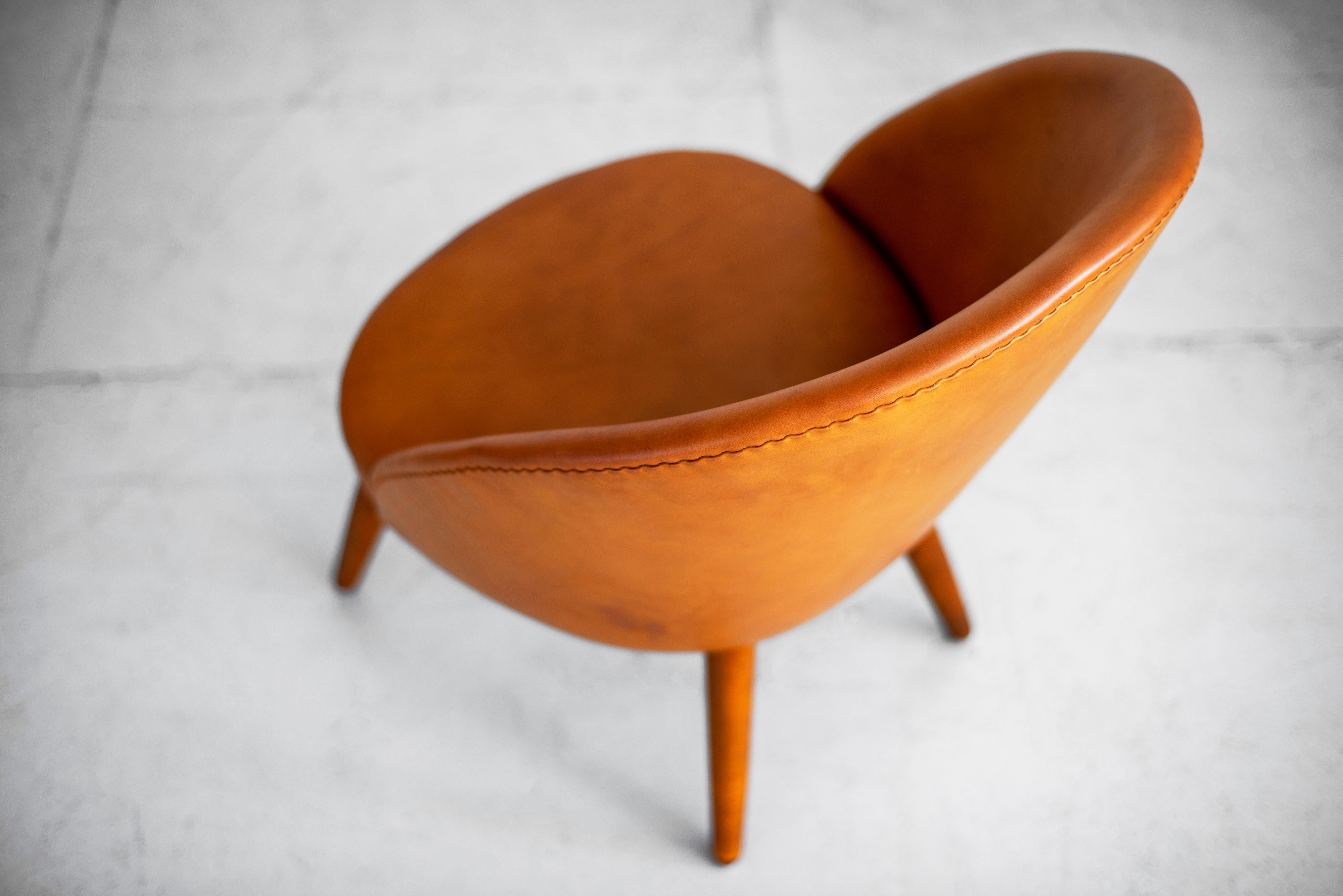 Leather Ejvind A. Johansson Danish Easy Chairs