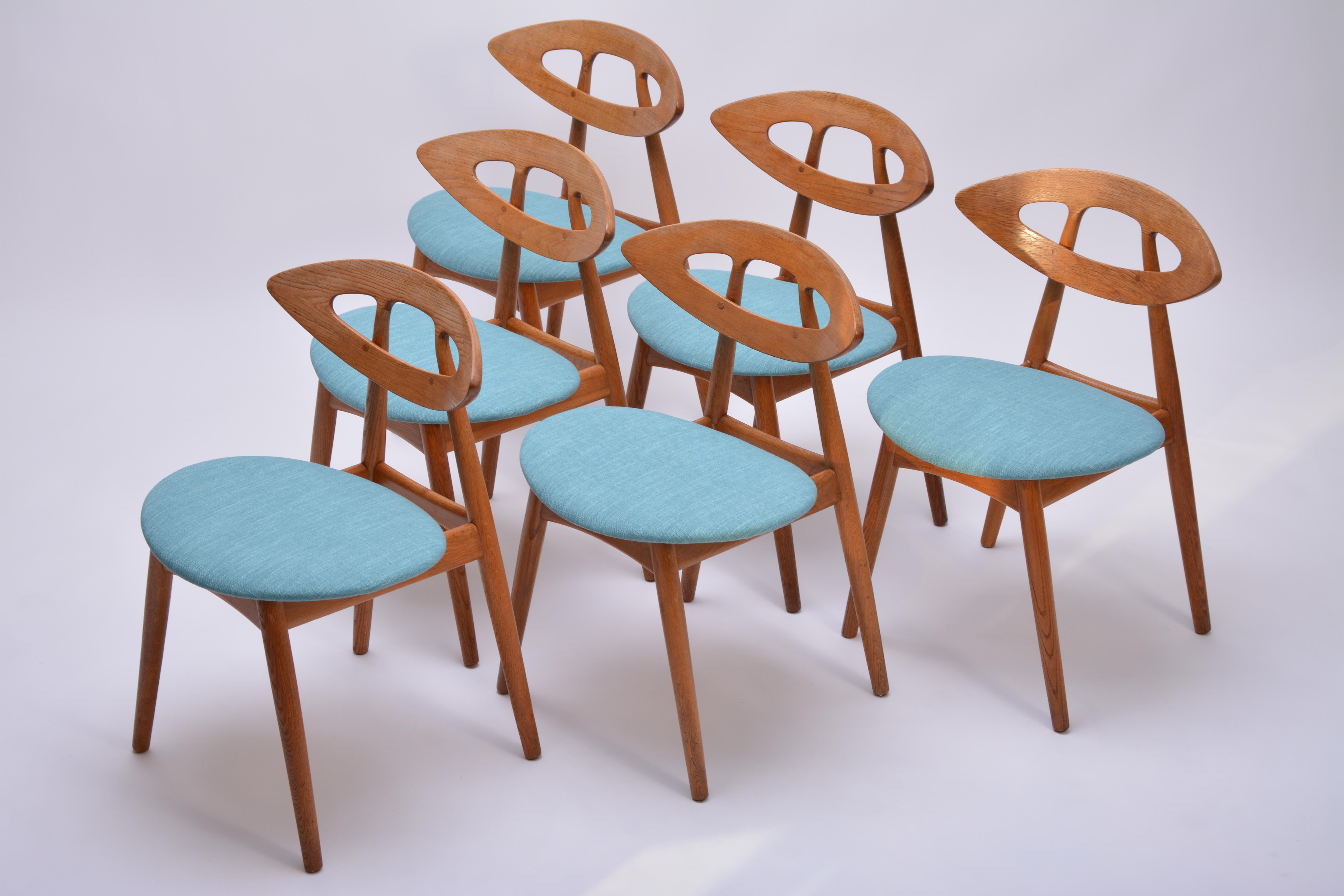 Mid-Century Modern Ejvind A Johansson Eye Chairs, Set of Six, 1961