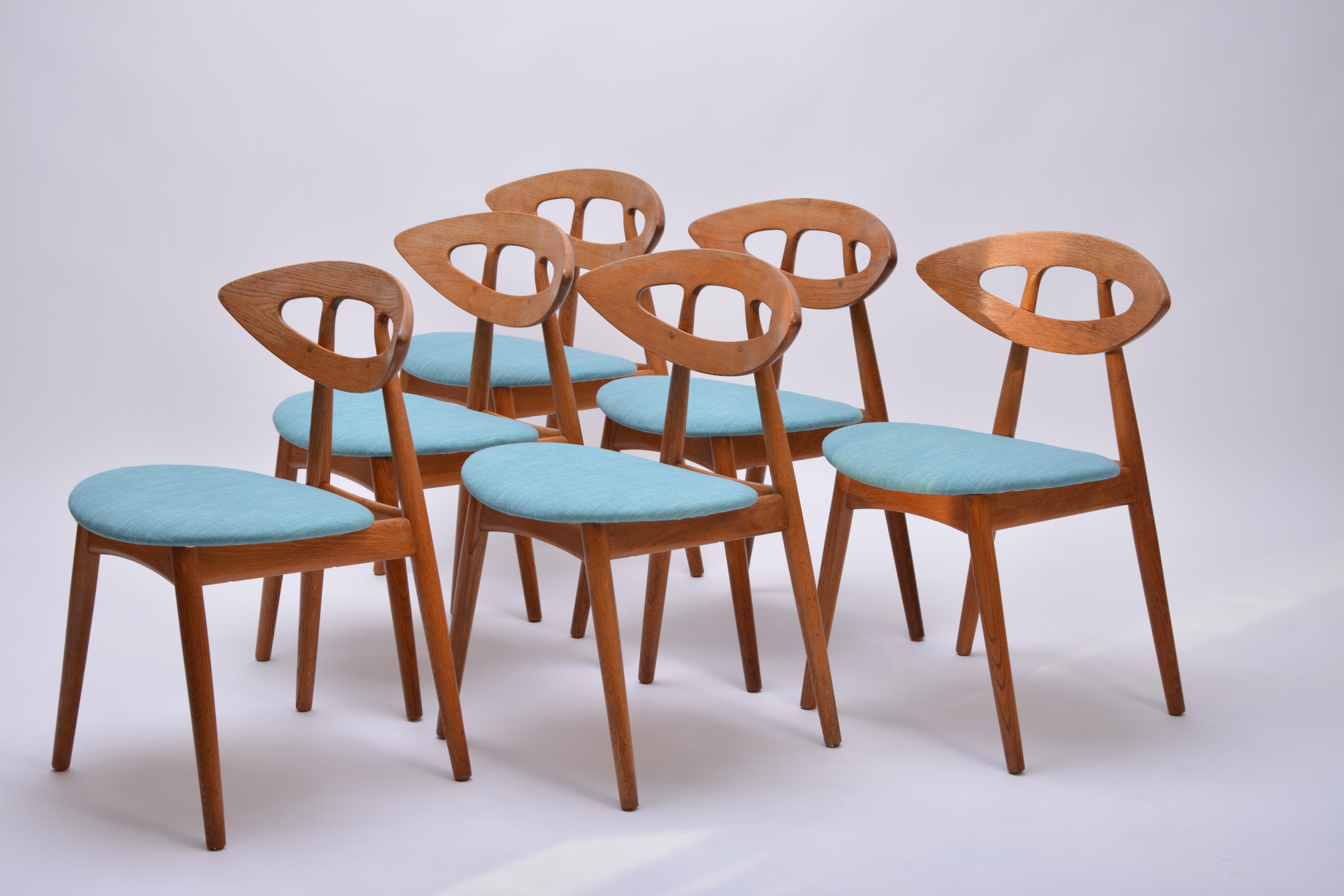 Danish Ejvind A Johansson Eye Chairs, Set of Six, 1961