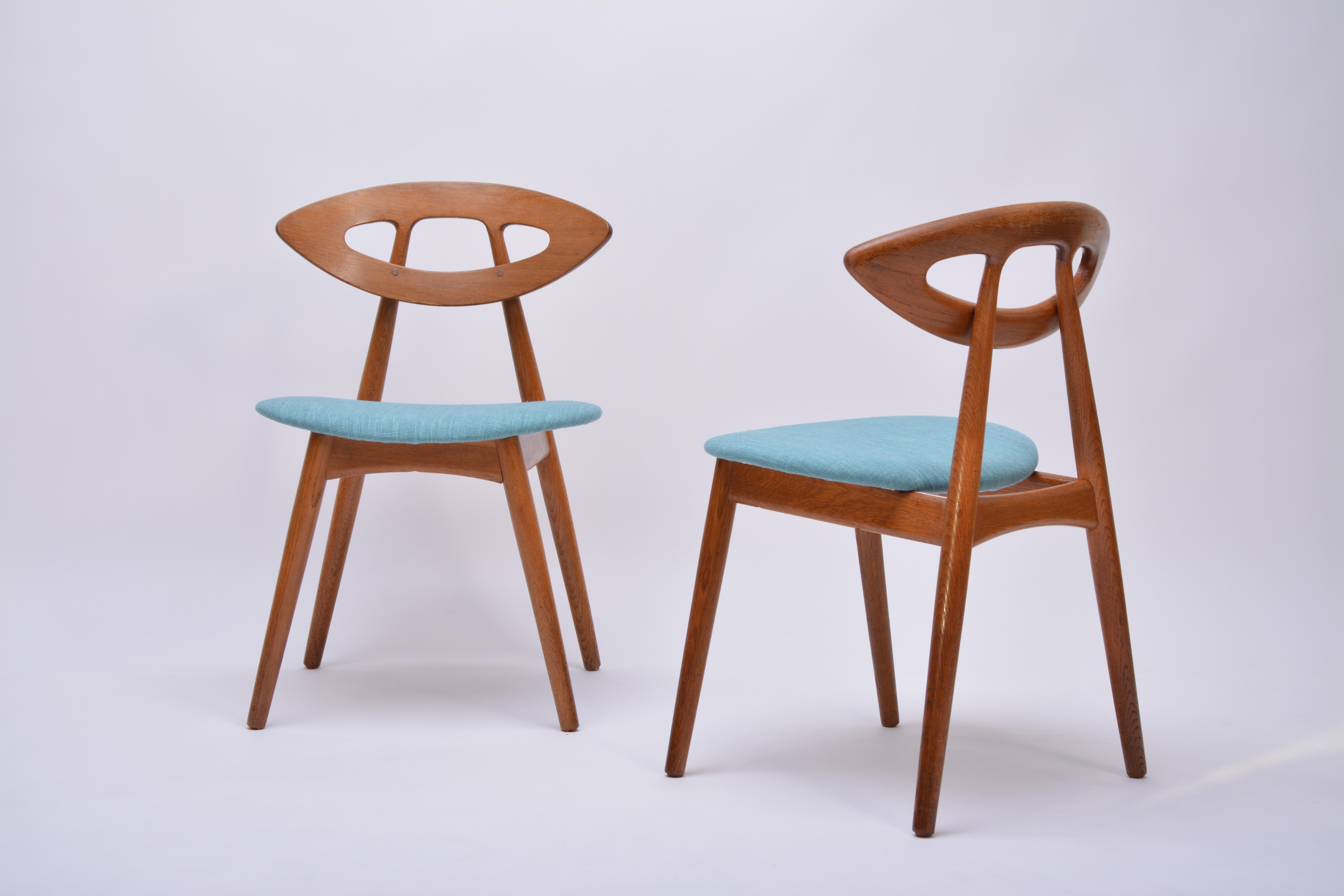 Oak Ejvind A Johansson Eye Chairs, Set of Six, 1961