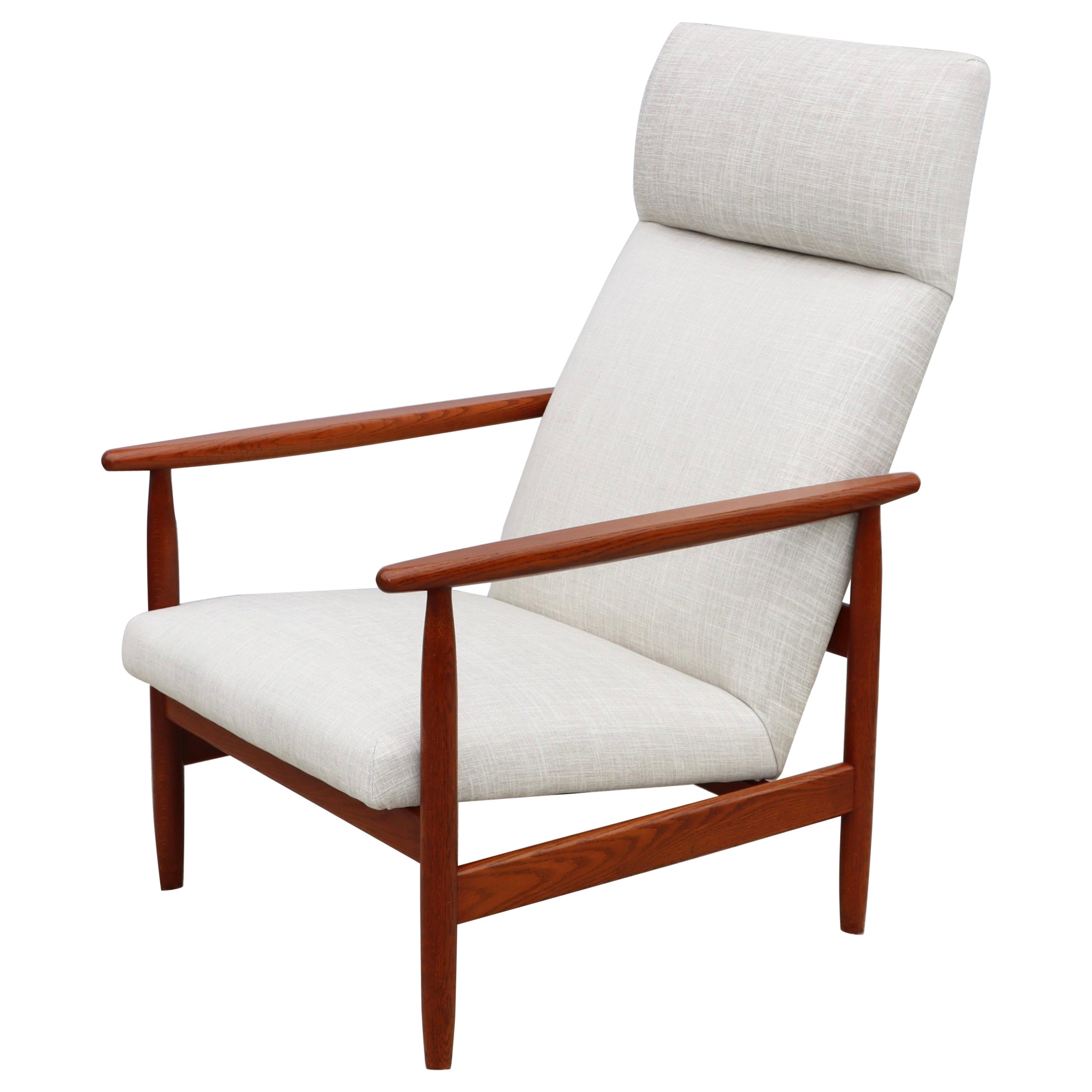 Ejvind A. Johansson High Back Teak Danish Armchair