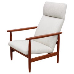 Dänischer Teakholzsessel mit hoher Rückenlehne von Ejvind A. Johansson,