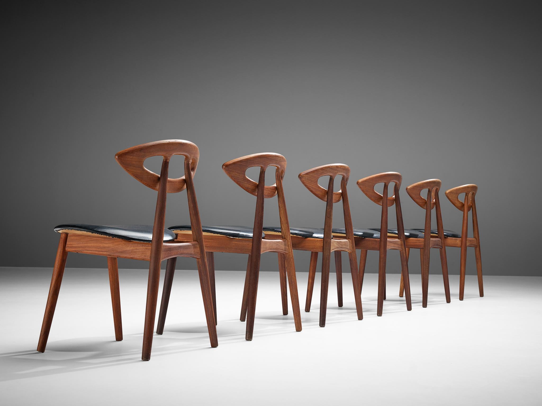 Danish Ejvind A. Johansson Set of 6 'Eye' Dining Chairs