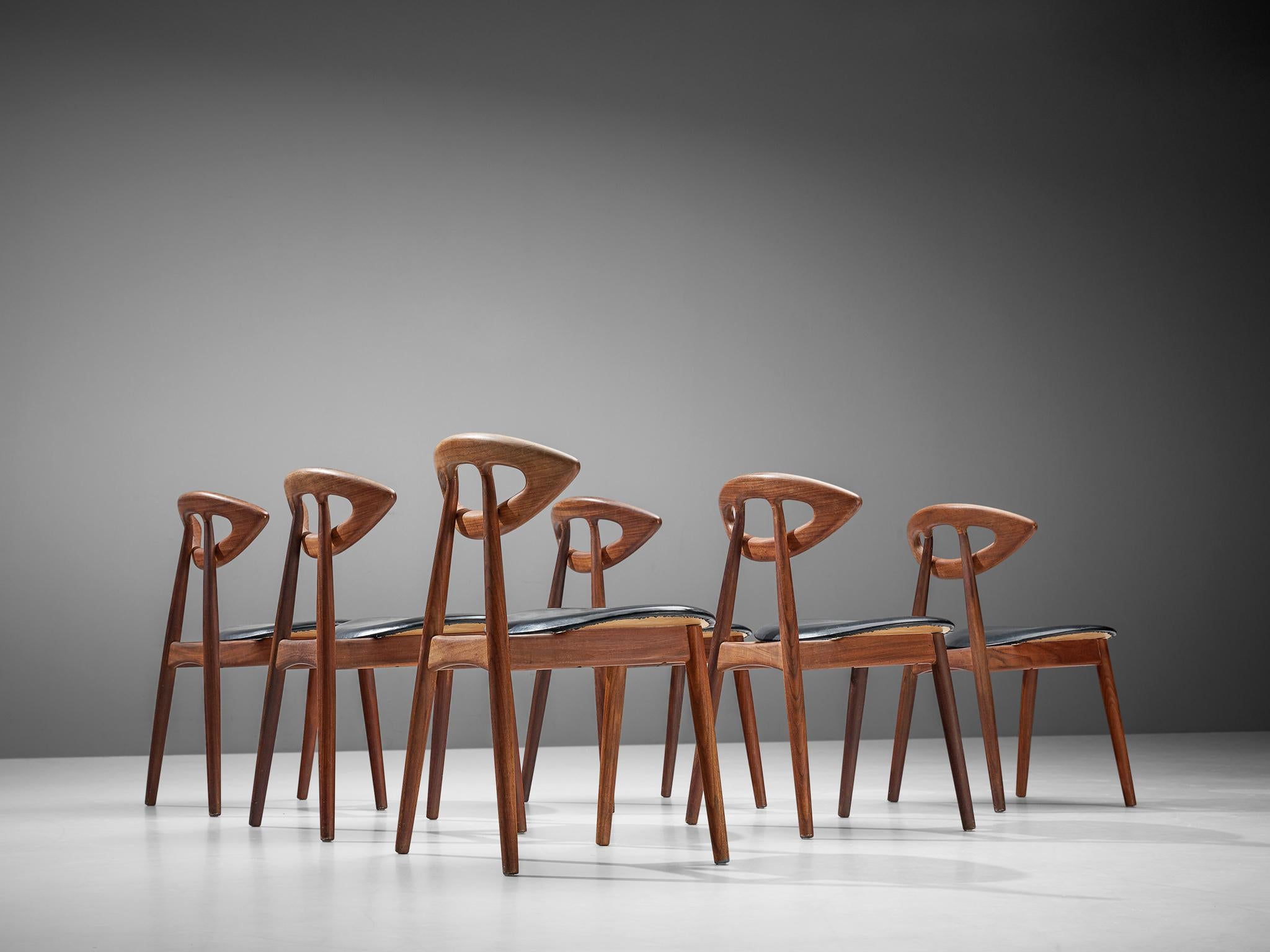 Ejvind A. Johansson Set of 6 'Eye' Dining Chairs In Good Condition In Waalwijk, NL