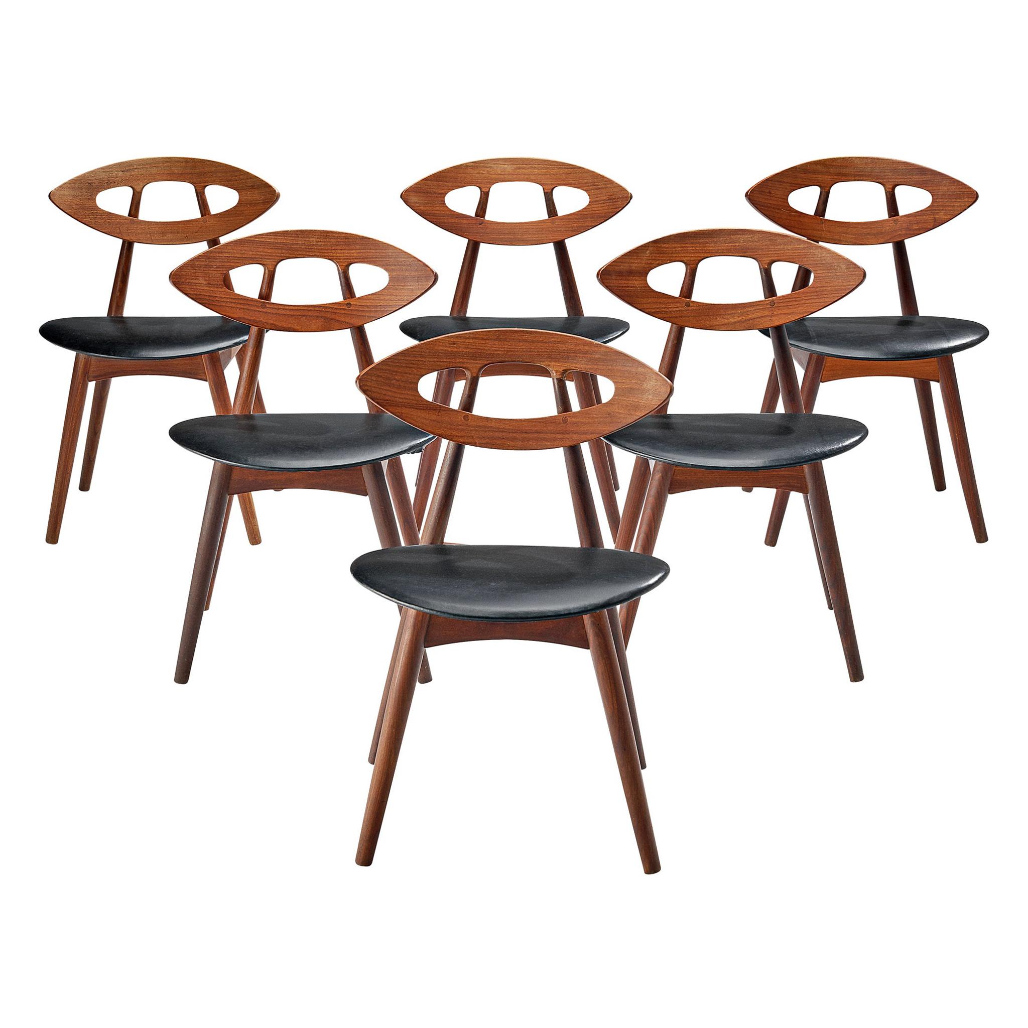 Ejvind A. Johansson Set of 6 'Eye' Dining Chairs