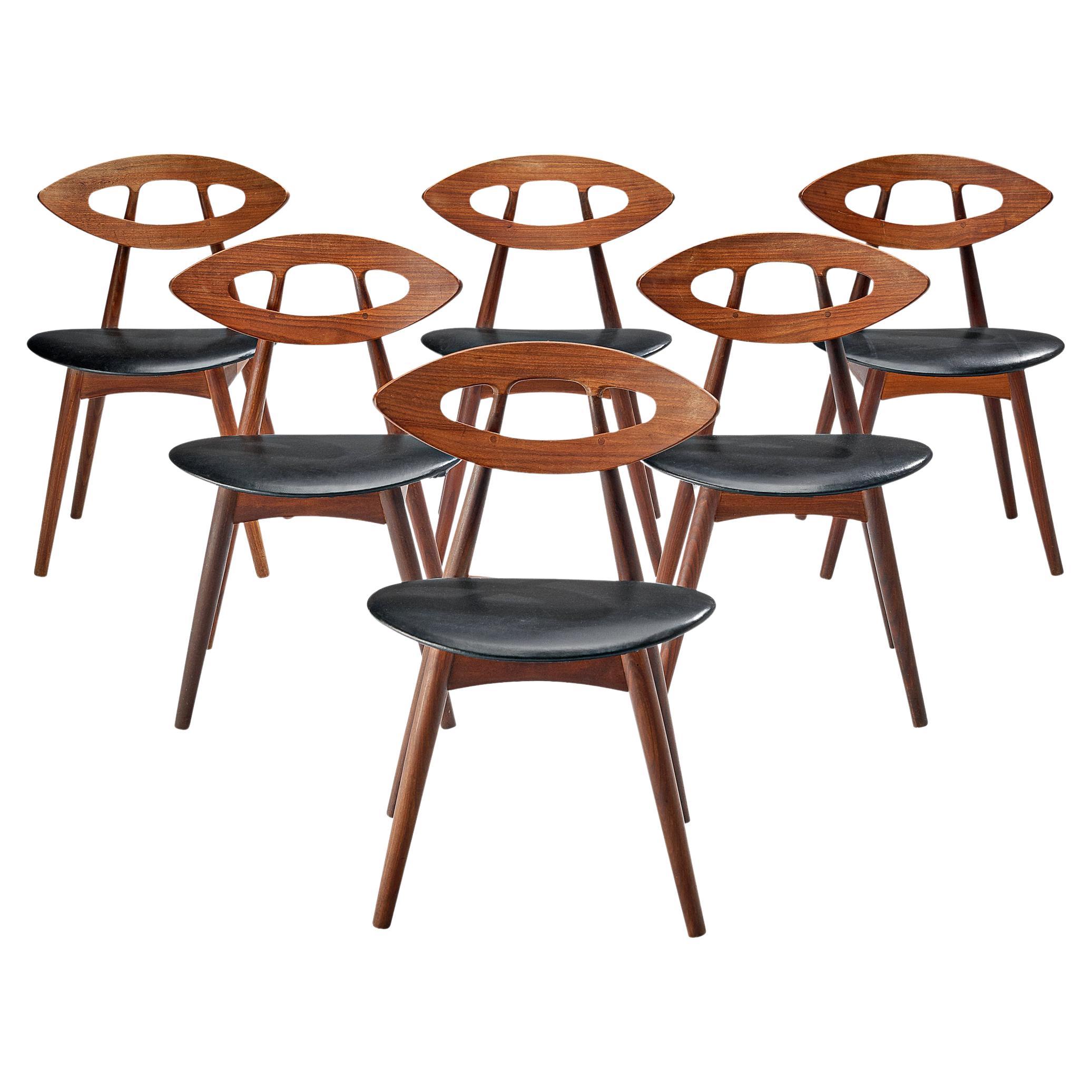 Ejvind A. Johansson Set of 6 'Eye' Dining Chairs