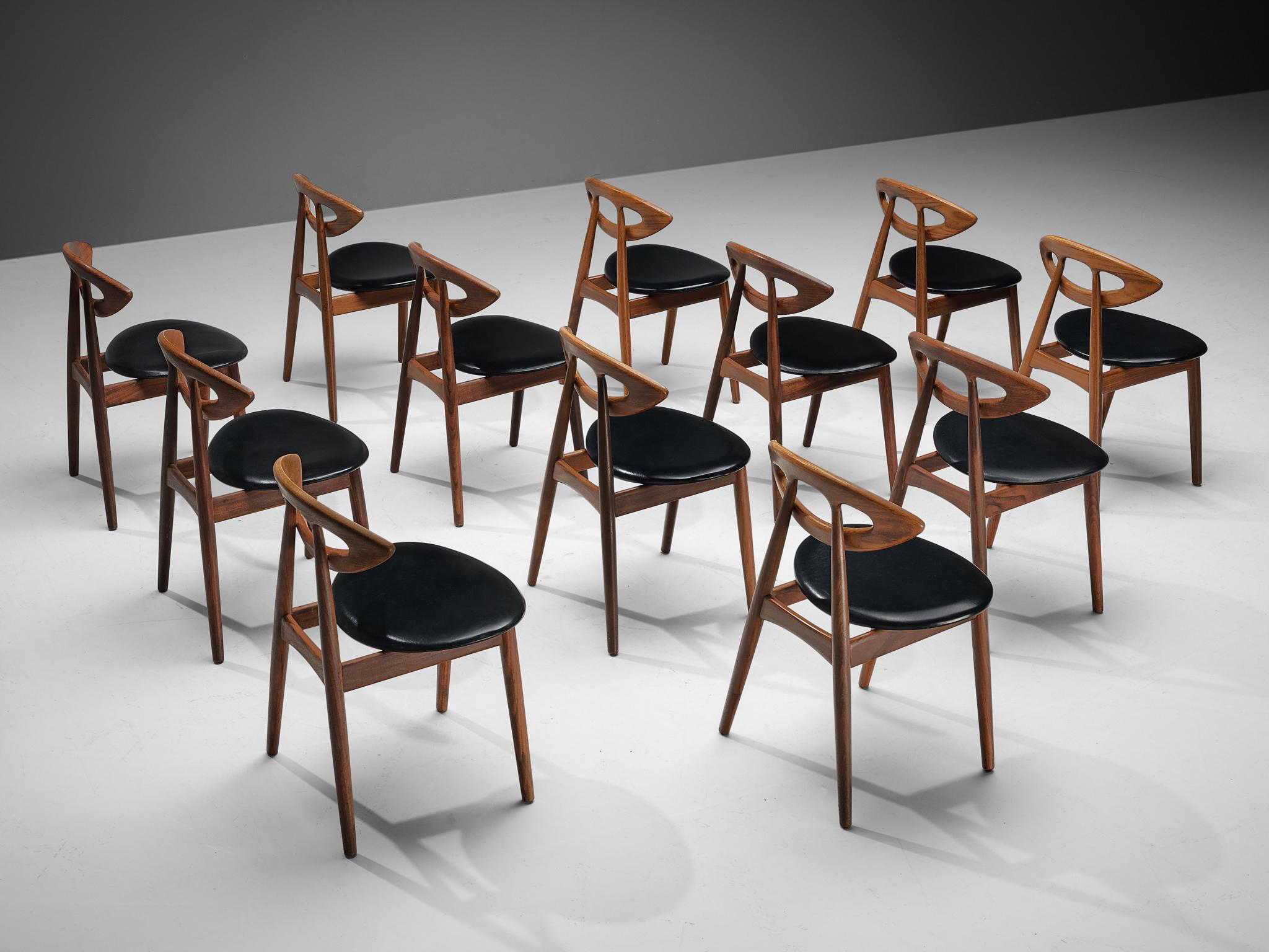 Ejvind A. Johansson Set of Twelve 'Eye' Dining Chairs in Teak 4
