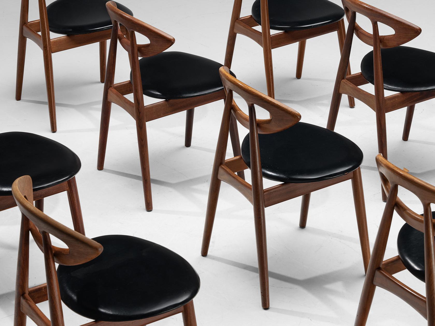 Mid-Century Modern Ejvind A. Johansson Set of Twelve 'Eye' Dining Chairs in Teak