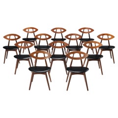 Ejvind A. Johansson Set of Twelve 'Eye' Dining Chairs in Teak